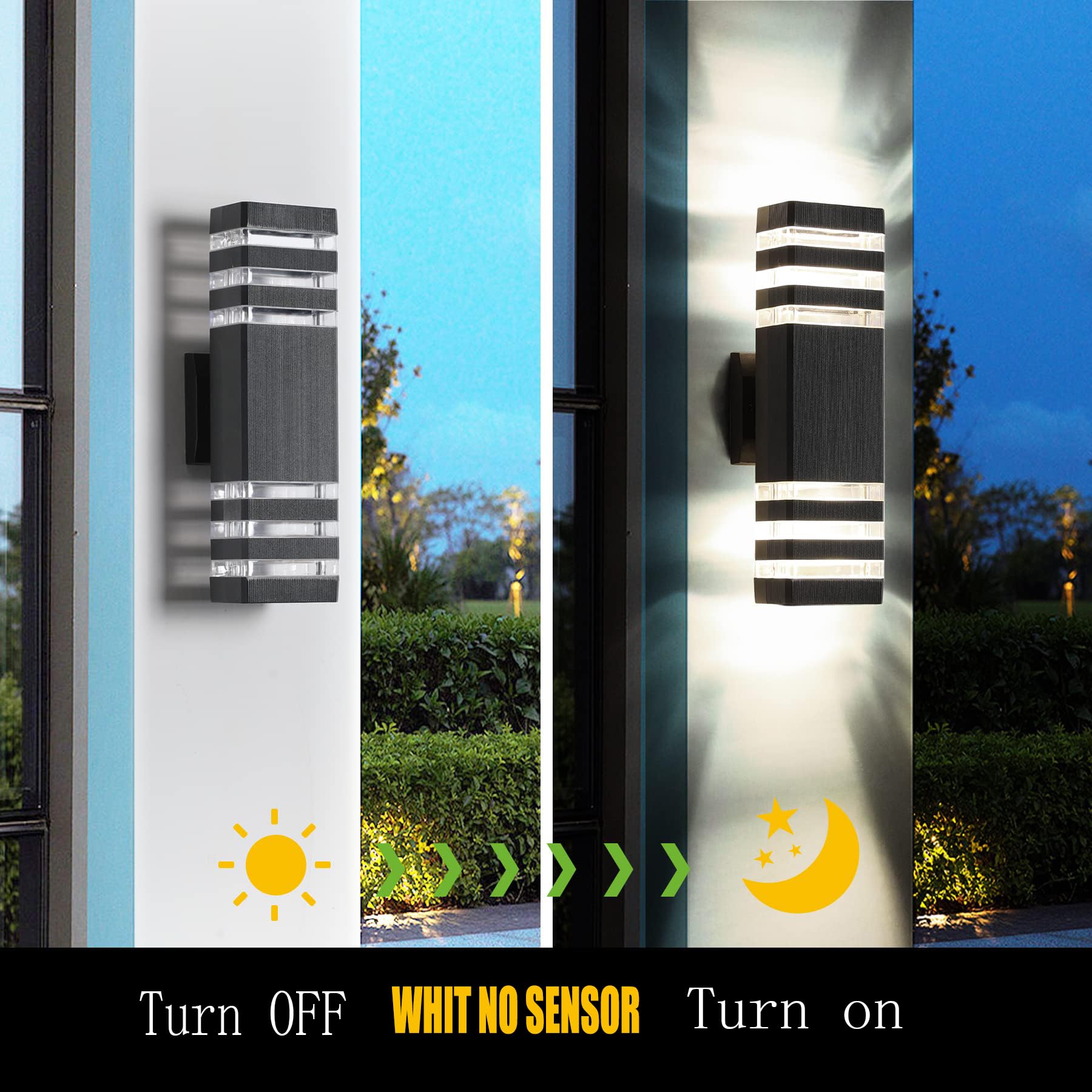 Zsmaiku Outdoor Wall Light Fixture, Ip65 Waterproof, 3000K Warm White, Black Aluminum, 3-Tier