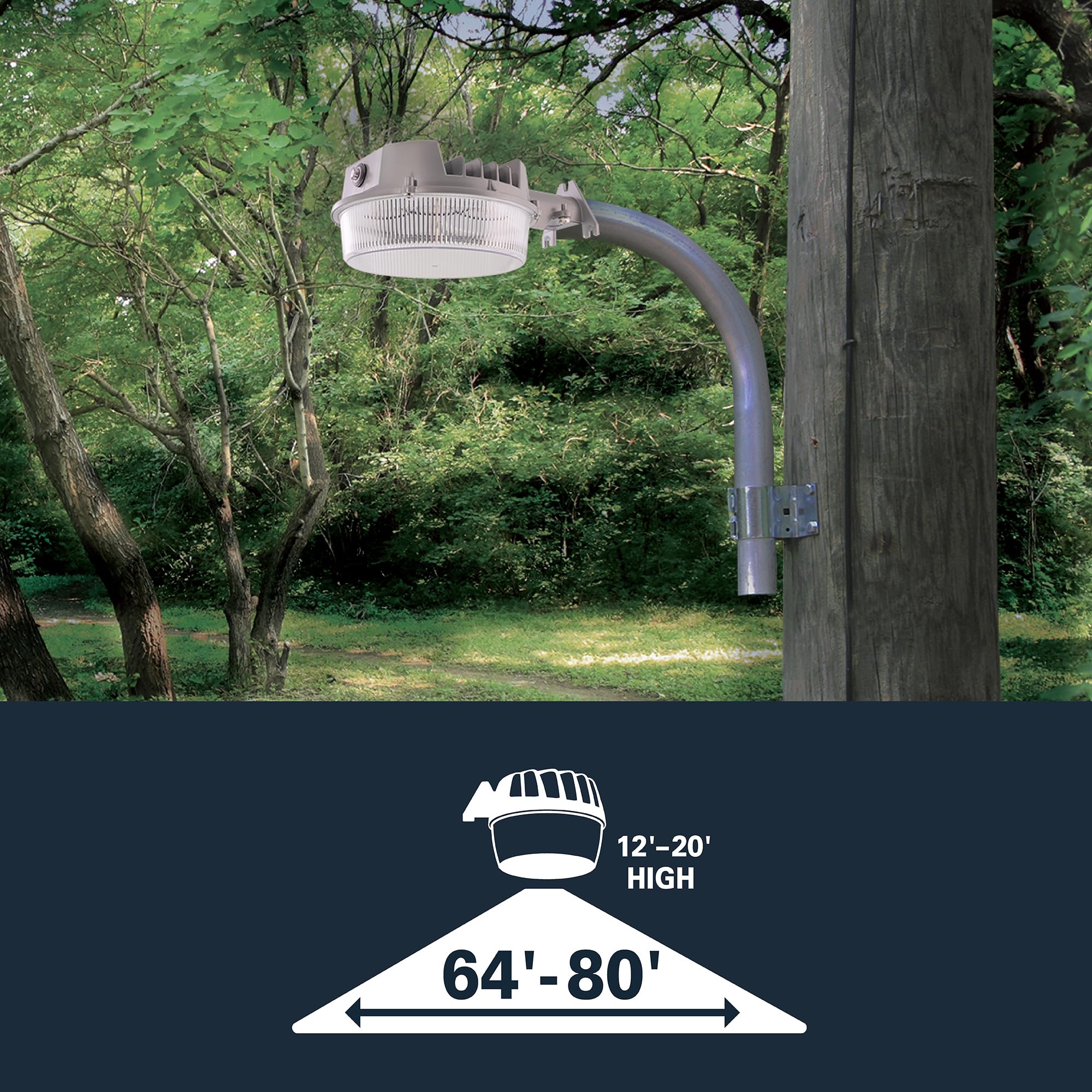 HALO ALB Outdoor LED Security Area Light, 7000 Lumens, Aluminum, Gray, Wall/Pole Mount, Model ALB7A40GY