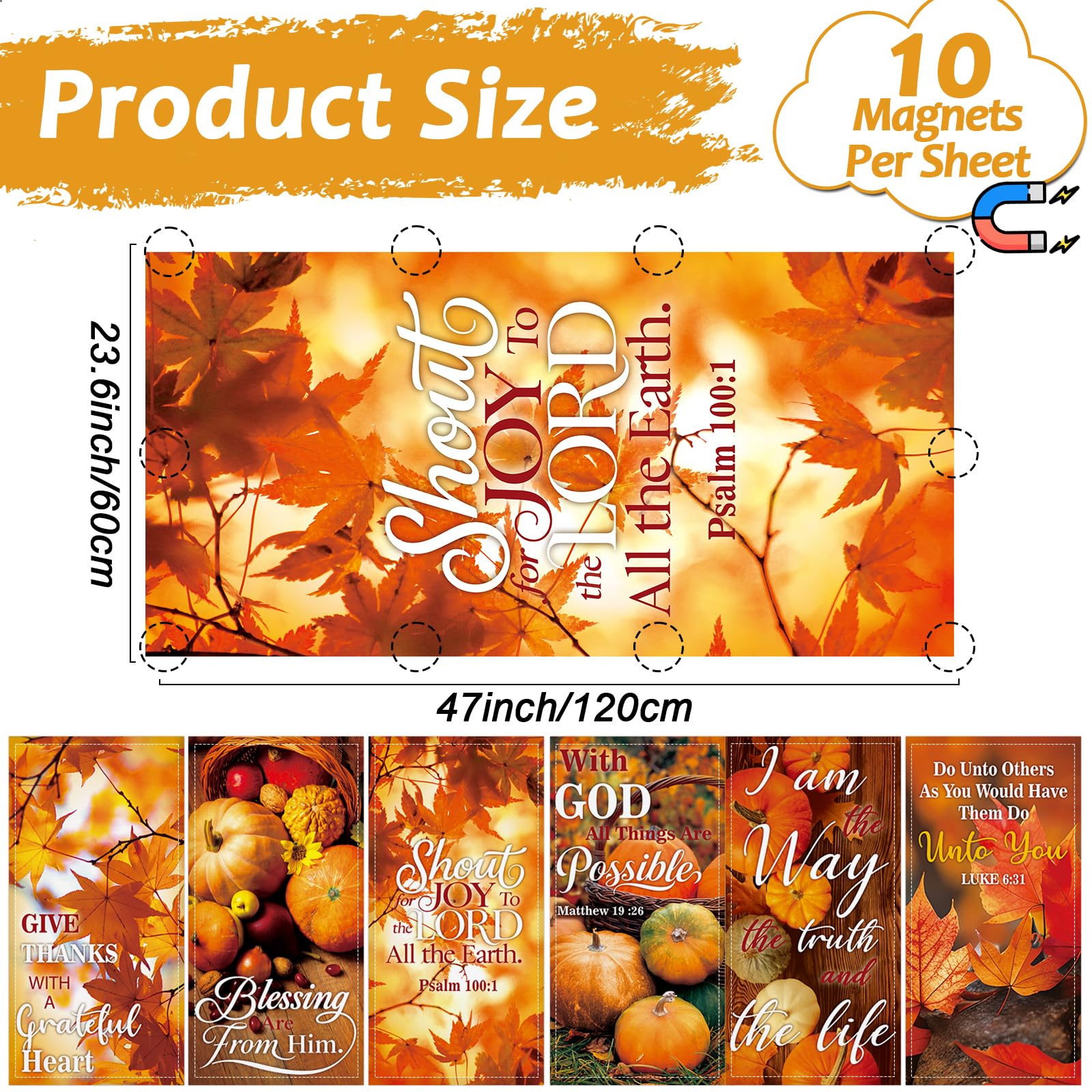 Wiooffen Fluorescent Light Covers 6 Pcs Magnetic Filter 4x2 Feet Polyester Maple Leaf Yellow Model YM1080