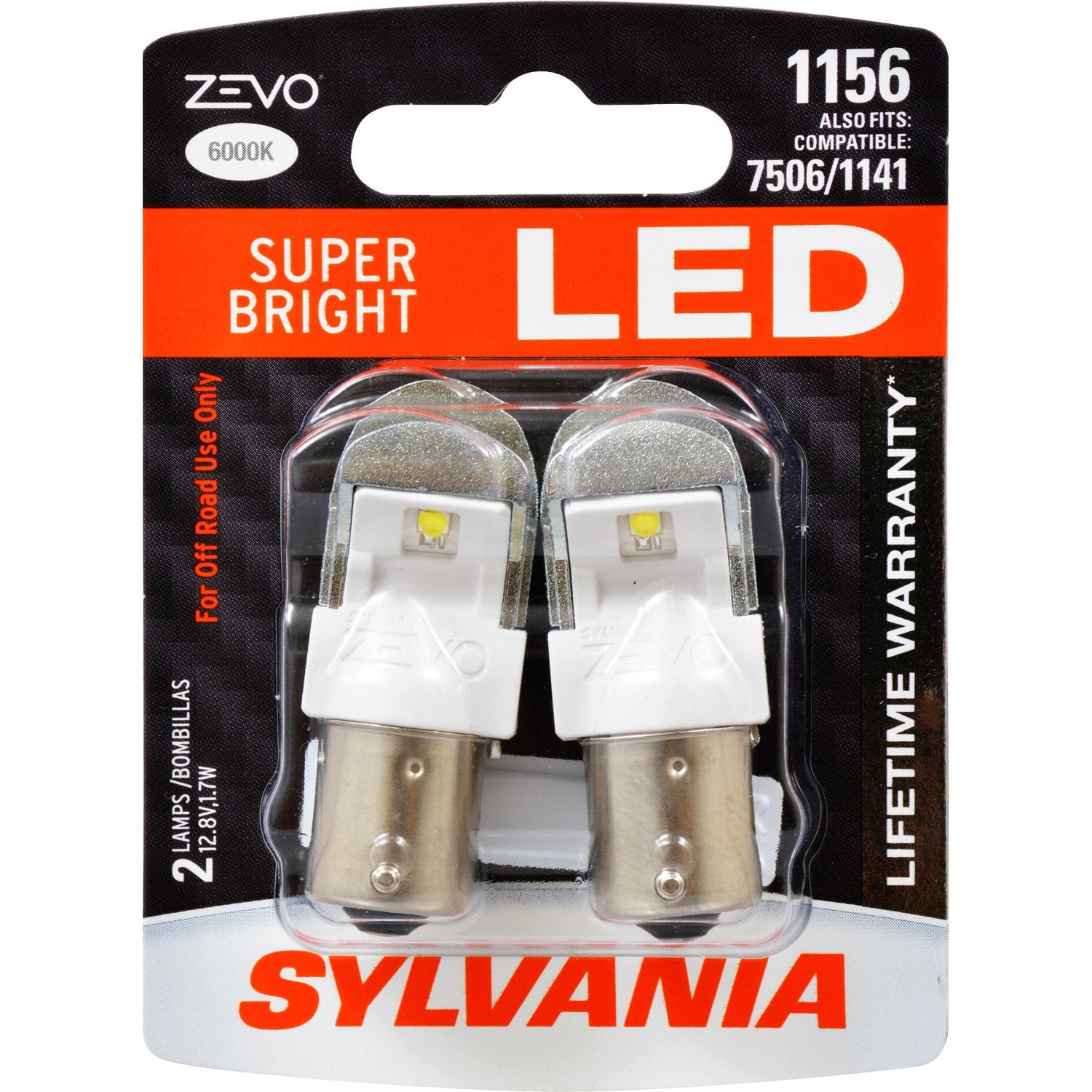 SYLVANIA ZEVO 1156 LED Bulb - White, 2-Pack, Model 1156LED.BP2