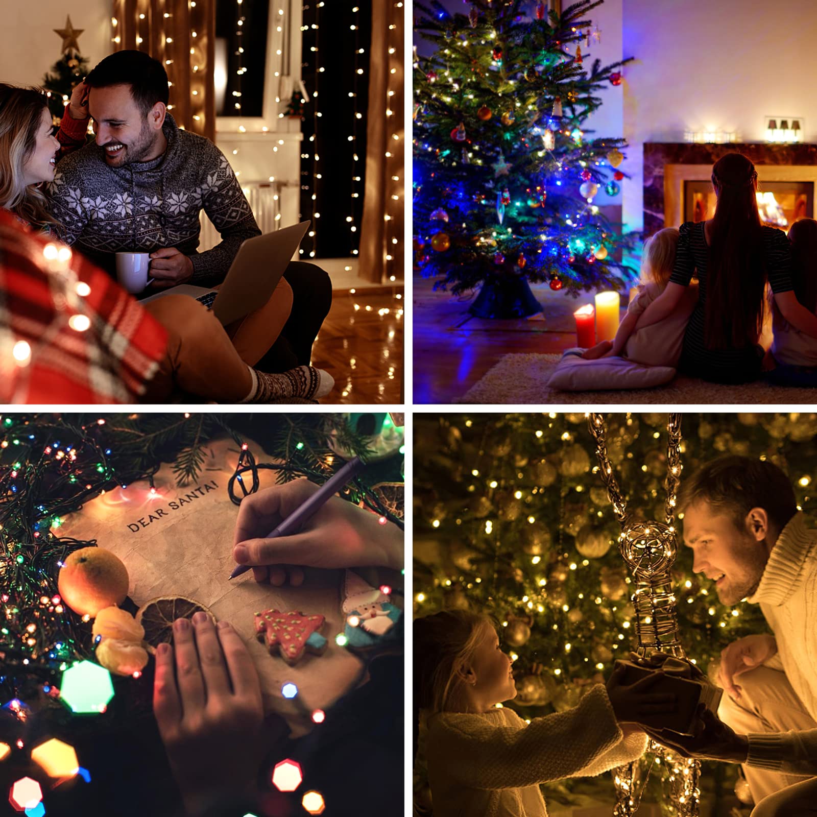 LetsFunny 300 LED Outdoor String Lights, 108FT, Waterproof Twinkle Lights, Warm & Multicolor, 8 Lighting Modes