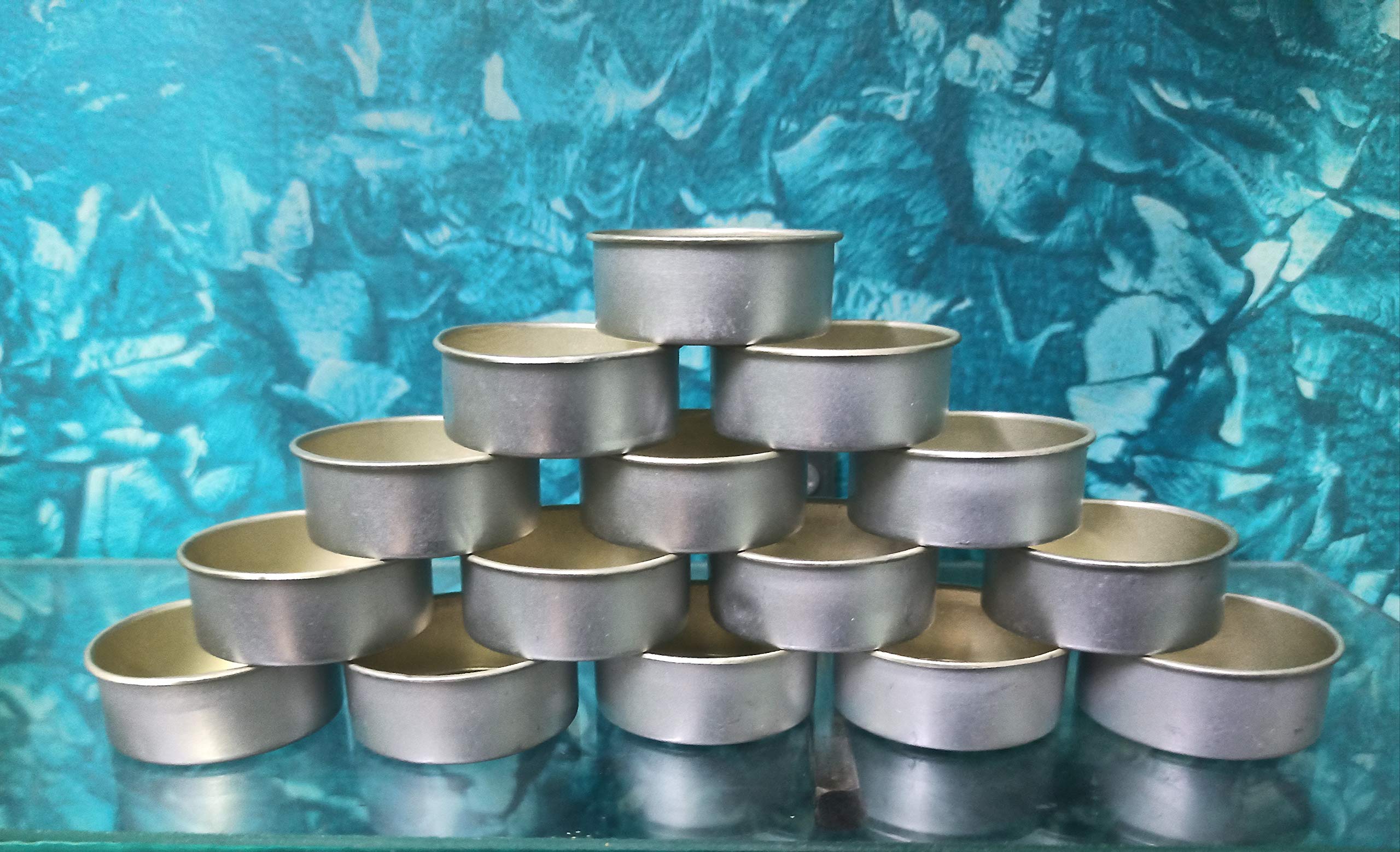Phobis Tealight Aluminium Cups with Collar Candle Wax Containers 14Gram 38mm Dia x 14mm Height 100 Pieces