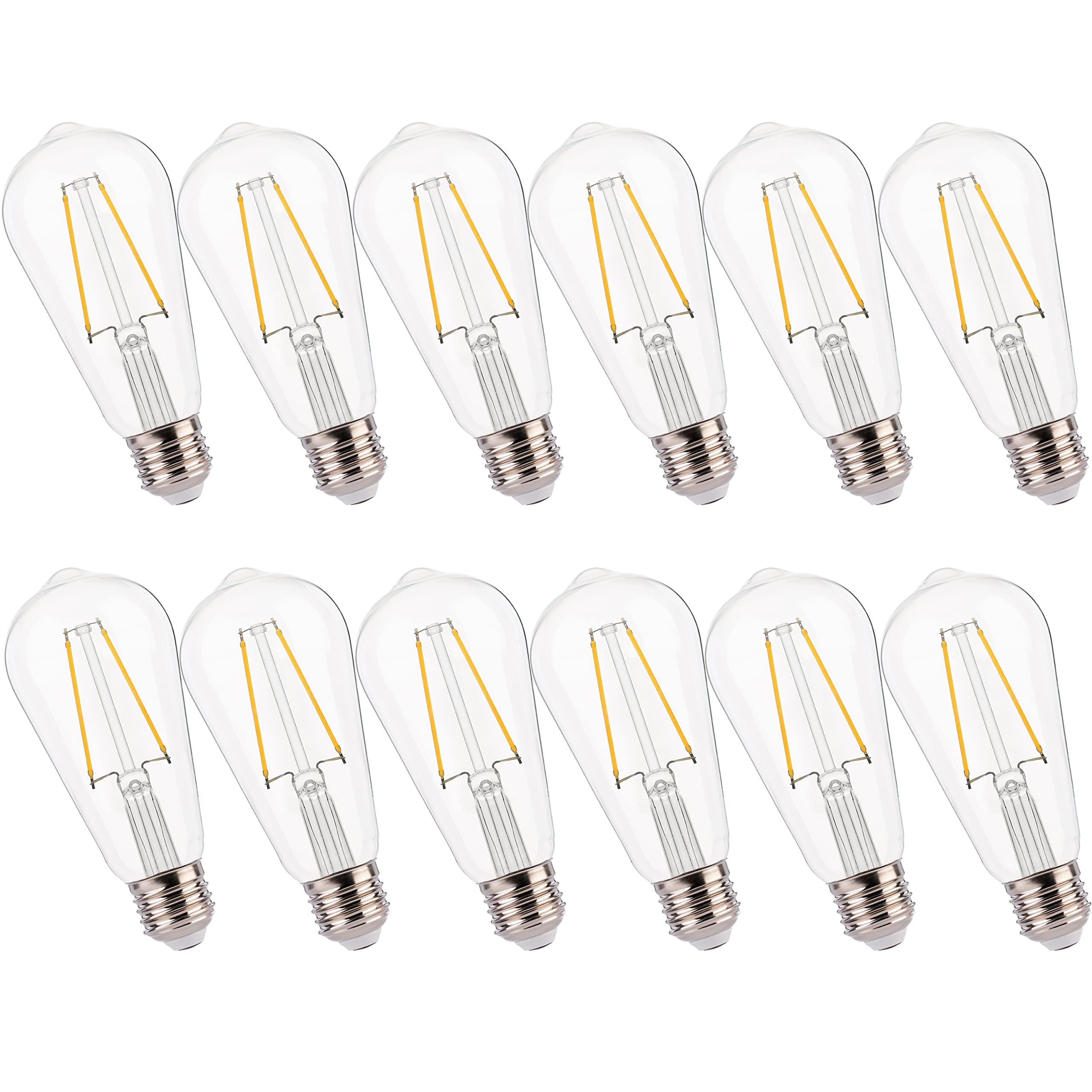 FLSNT Vintage LED Edison Light Bulbs,5000K Daylight,4.5W(40W Equivalent),Dimmable,ST21/ST64,E26 Base,160LM,CRI90,Smoky Grey Glas