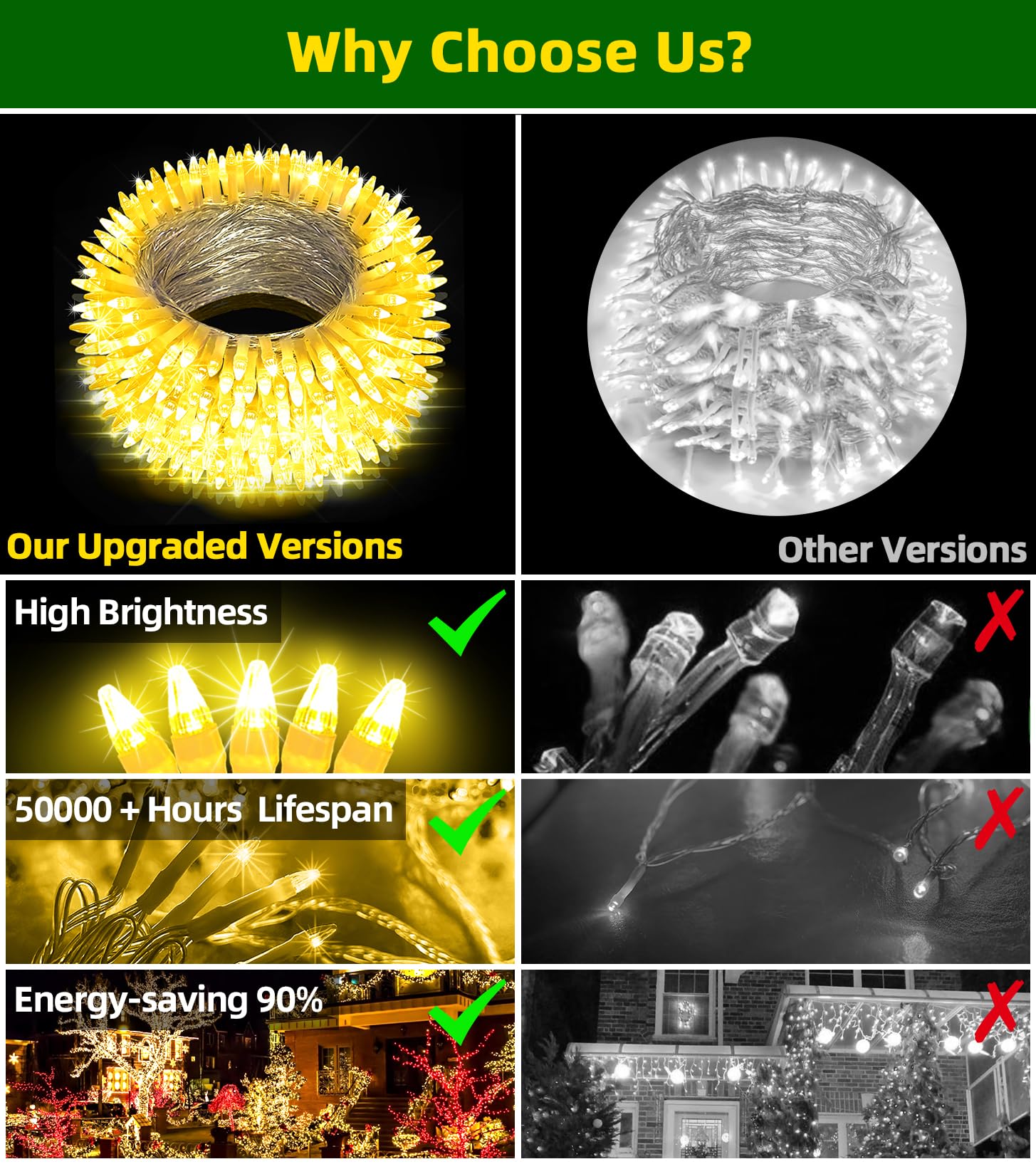 1500 Led Chrstmas Lights  470Ft Outdoor Christmas String Lights With 12 Modes  Warm White Led String Lights With Timer Dimmable Waterproof For Tree Fence Garden Xmas Patio Wedding Party Decorations