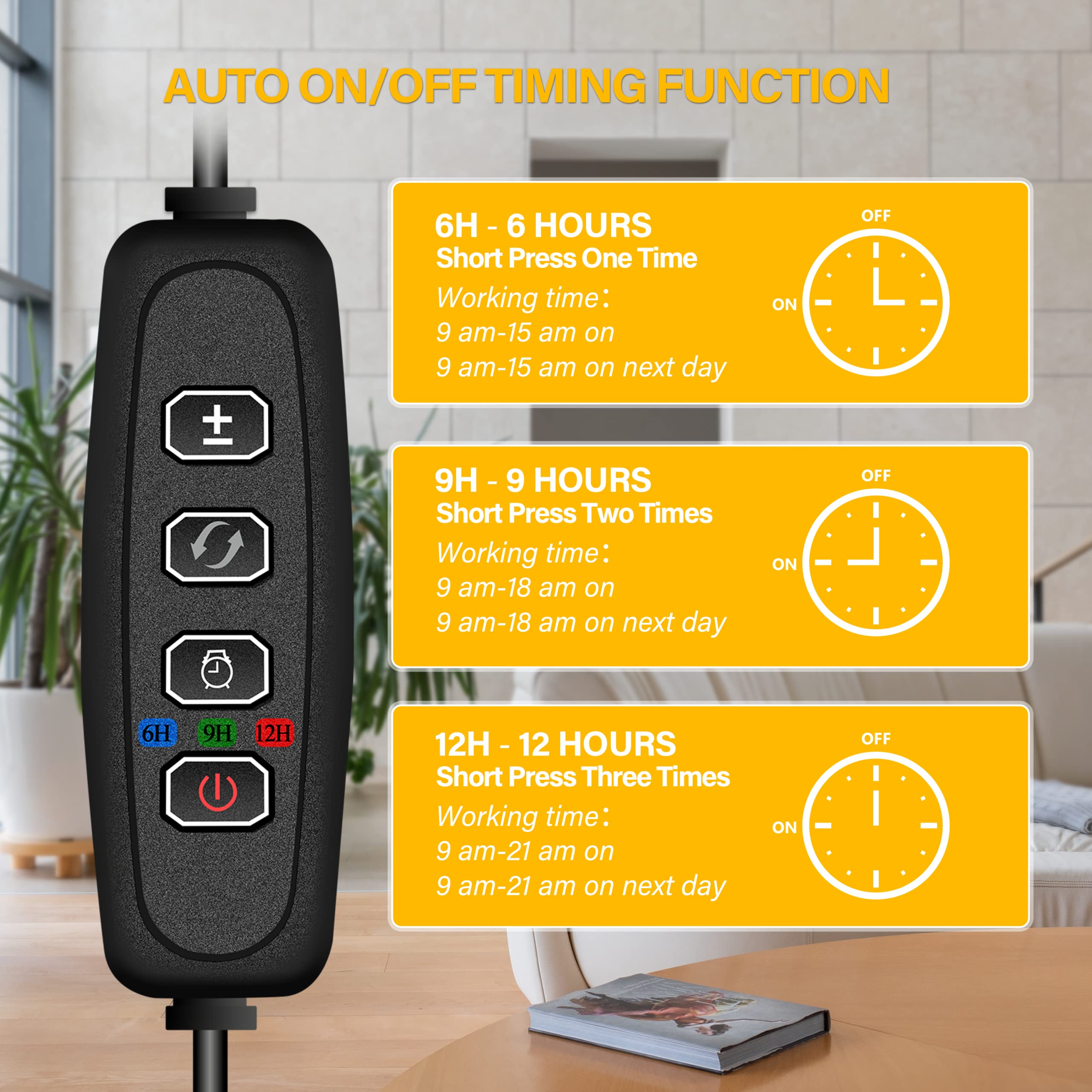 Ipower 21 Led Grow Light, Full Spectrum, Adjustable Gooseneck, 3 Modes, Auto Timer, Yellow