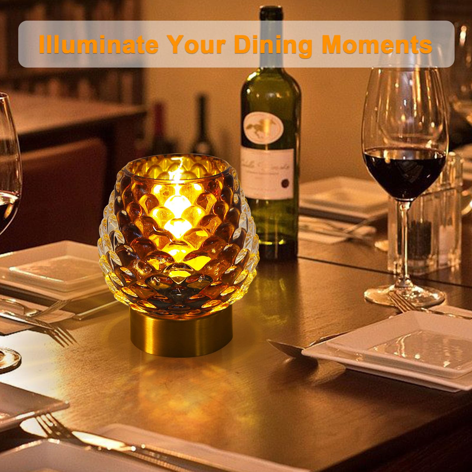 MiuBrty Portable LED Table Lamp with Auto-Off Timer - Battery Operated, Cordless & Pinecone Modeling Design - Ambient Night Ligh