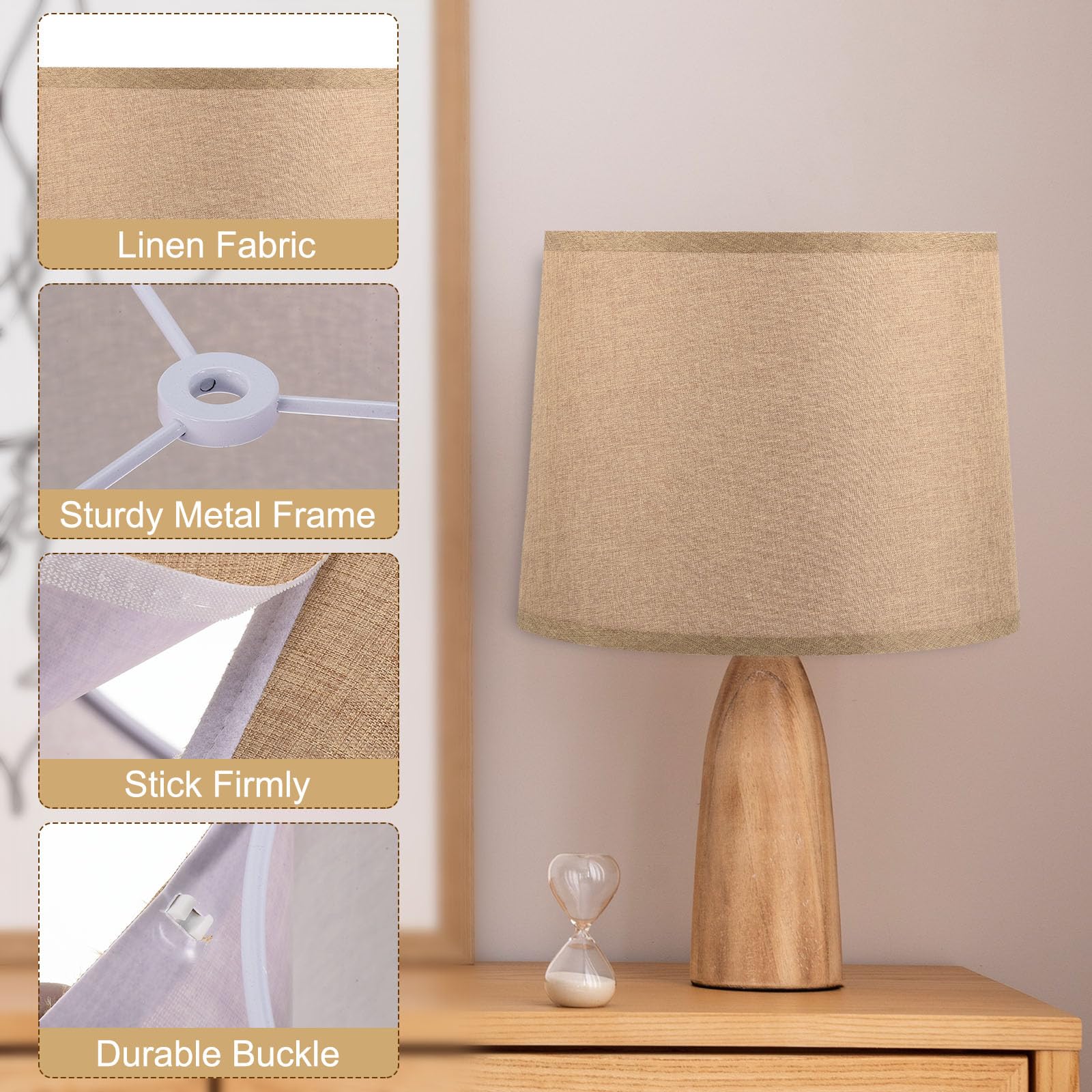 PATIKIL Lamp shades for Table Lamps 11.4 Top x 12.6 Bottom x 9.8 High Drum Lamp shades for Floor Lamps Medium Linen Lampshade Ea