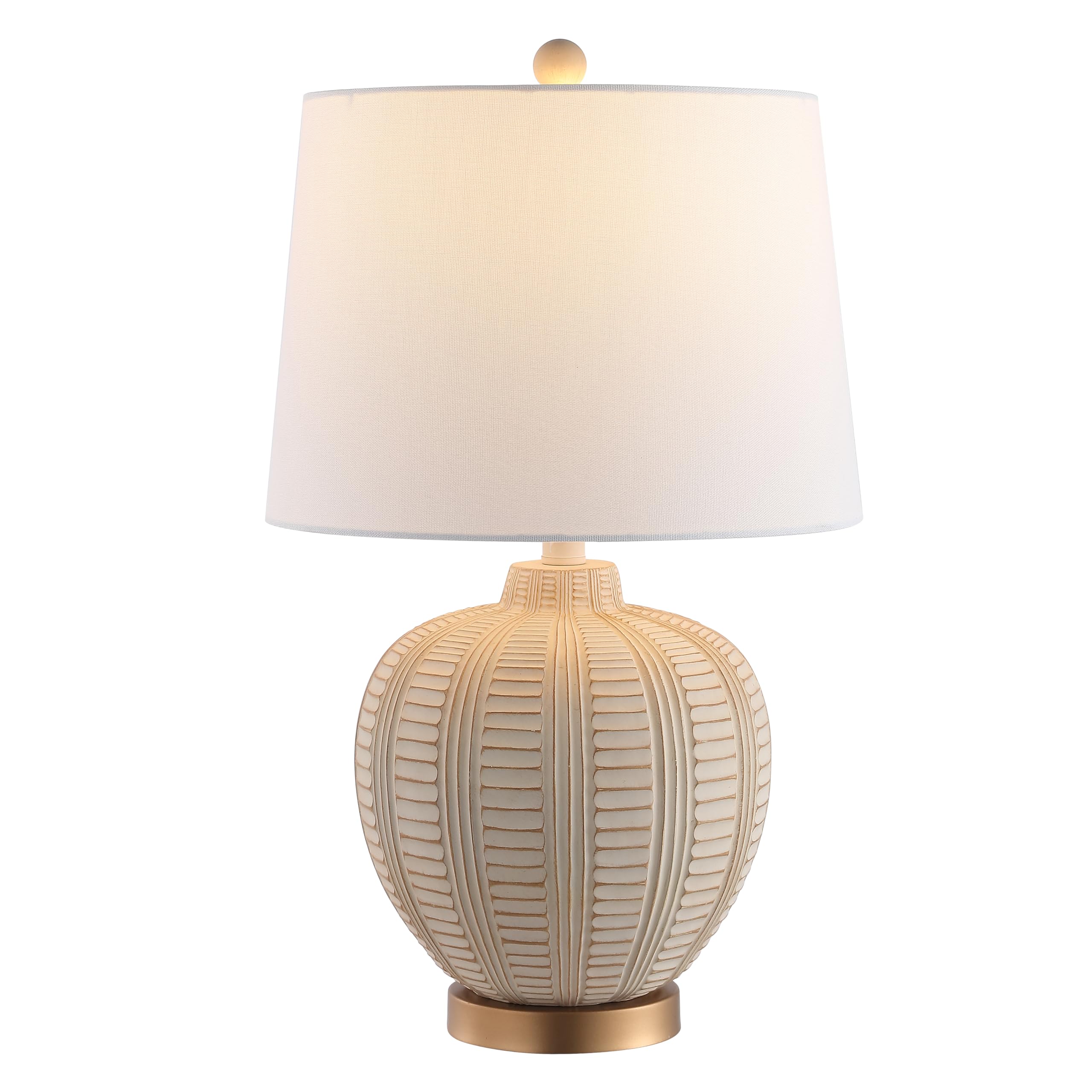 SAFAVIEH Lighting Collection Marrla Cream/Rose Gold 24-inch Table Lamp (LED Bulb Included)
