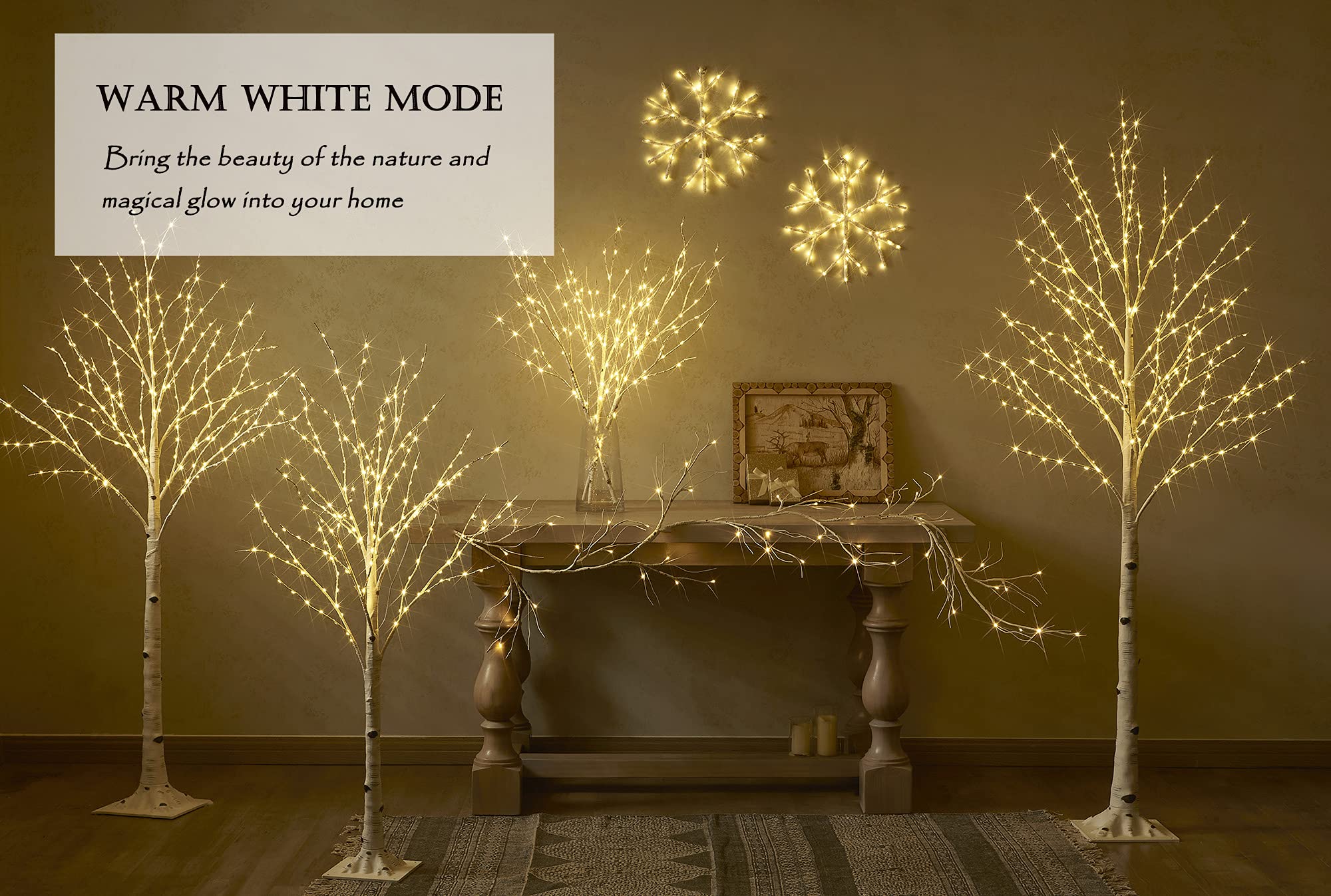 LITBLOOM Lighted Birch Branches Battery Operated with 8 Functions 30IN 100 Multi Color and Warm White Lights for Christmas Holid