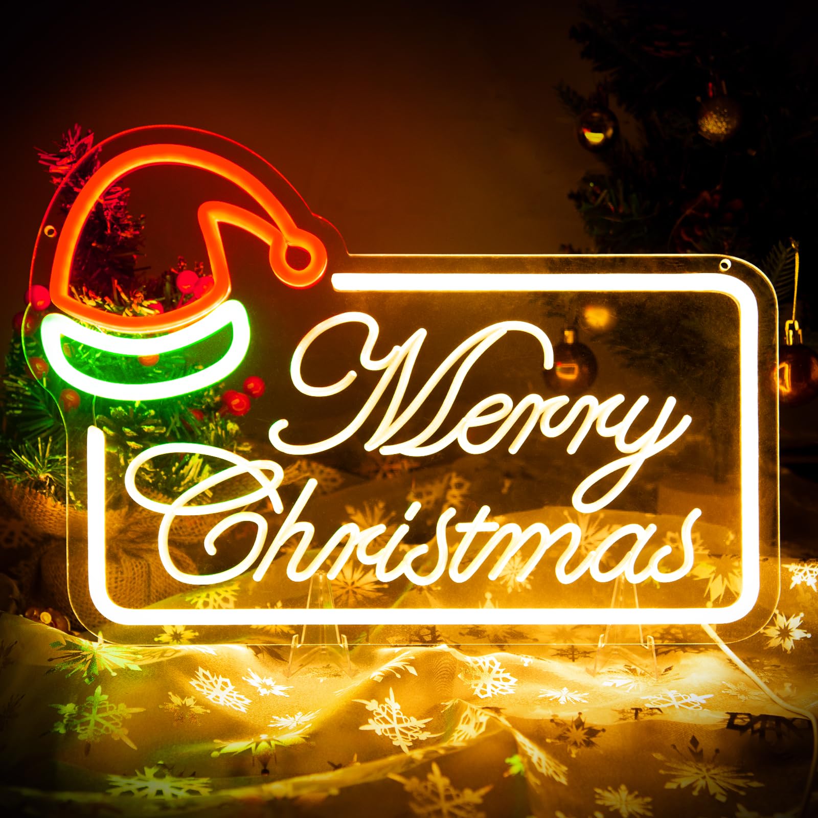 Probapro Dimmable LED Neon Sign - Warm White Christmas Wall Decor for Kids Room