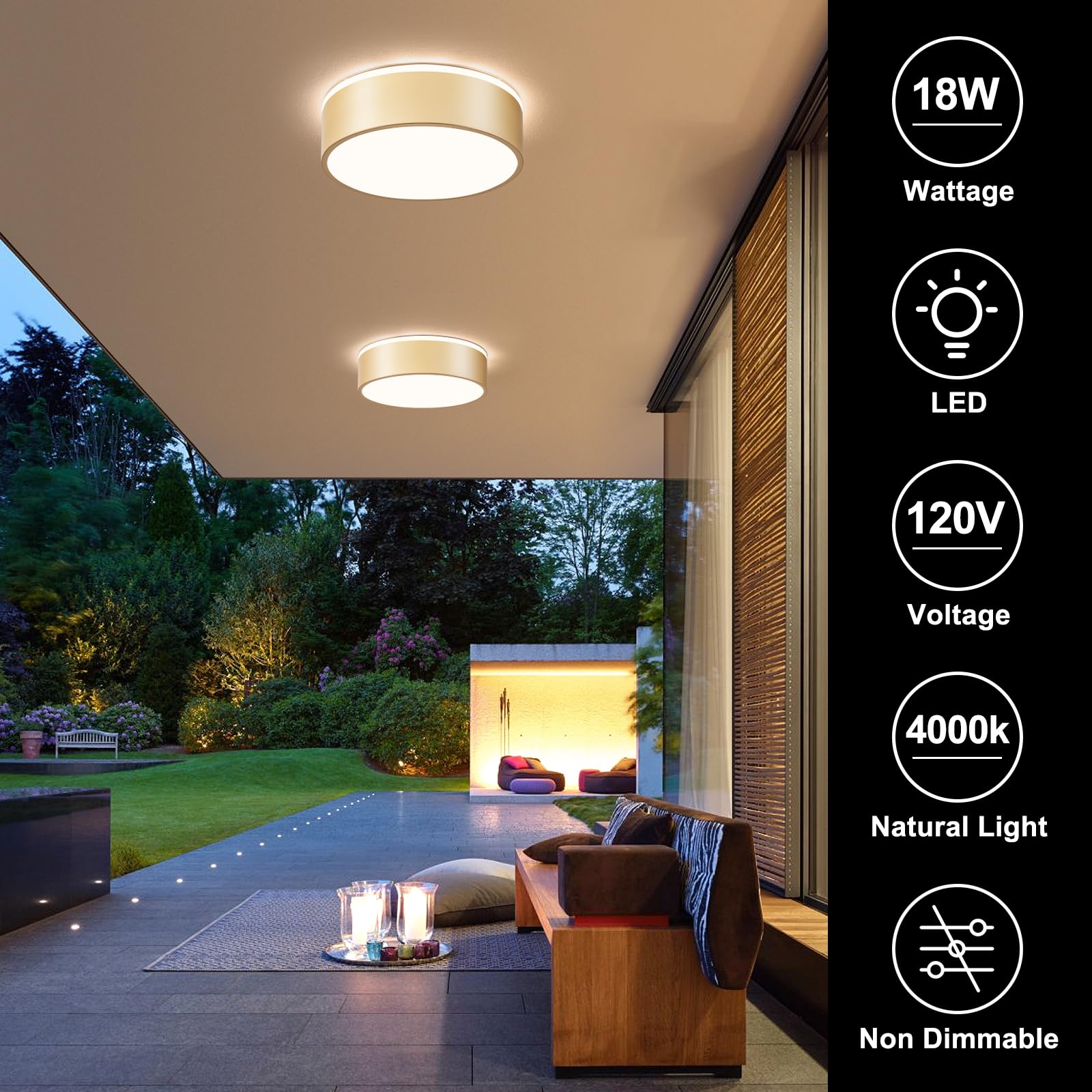 Vikaey Gold Led Ceiling Light, Modern Flush Mount Ceiling Light Fixture, Minimalist Round Metal Lighting Fixture Ceiling Lamp For Hallway, Entryway, Bedroom, Balcony, 11.81 Inch