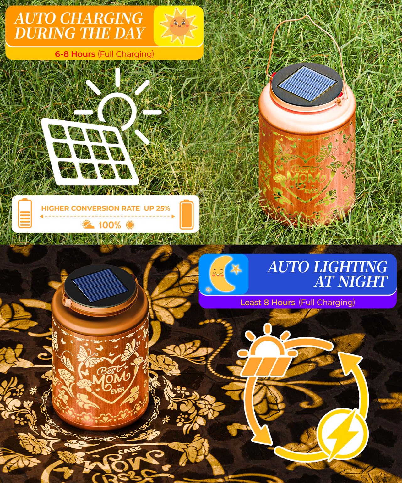 Christmas Stocking Stuffers For Women Solar Lanterns Outdoor Waterproof Decorative Light For Garden Patio Yard Gifts For Mom Grandma Women  MotherS Day Birthday