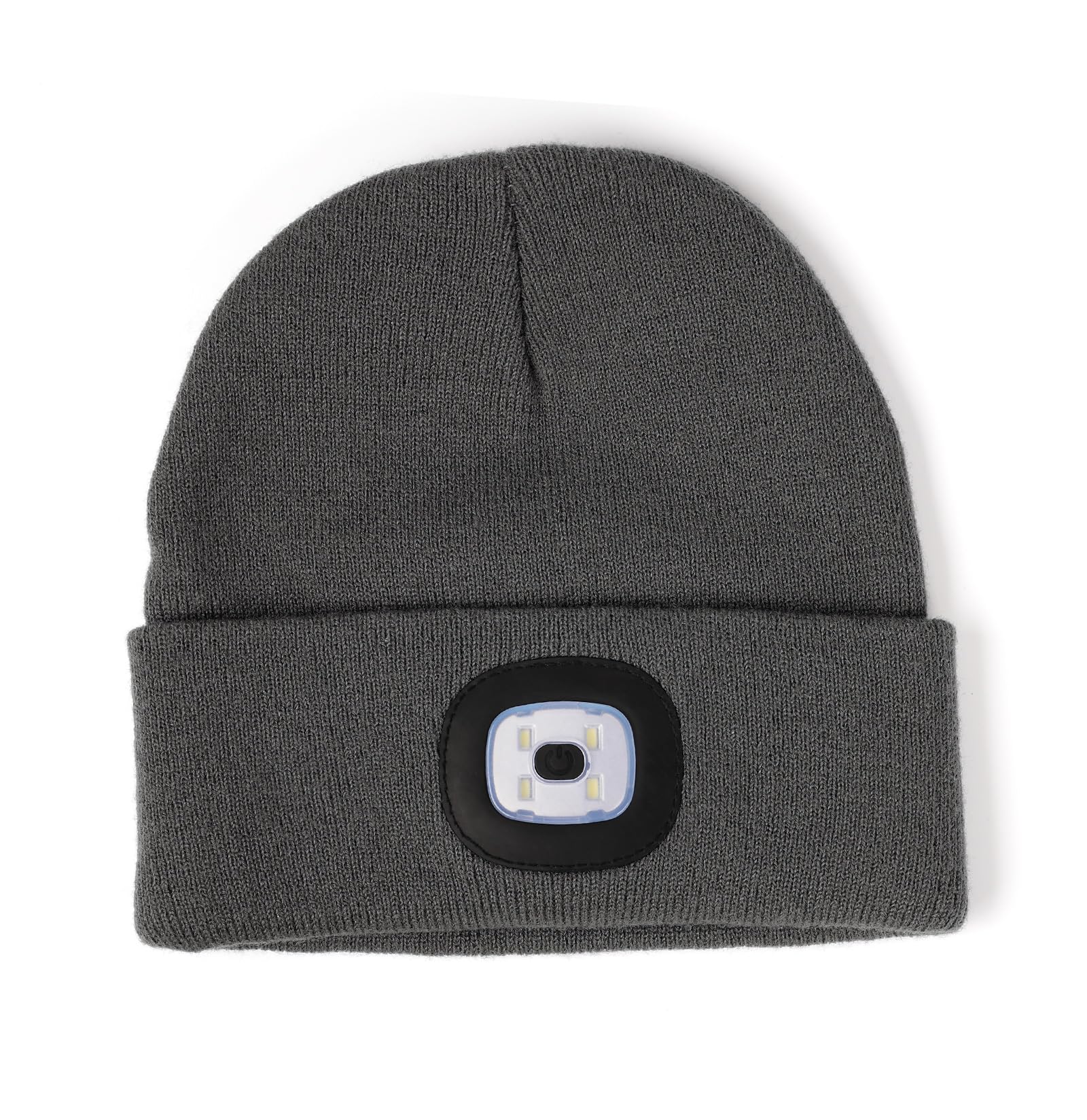 Hatlight Uni  Led Beanie  Hands Free Headlamp Usb Rechargeable Winter Flashlight Knitted Hat  Christmas Stocking Stuffers Gifts For Men Husband Dad Dark Grey