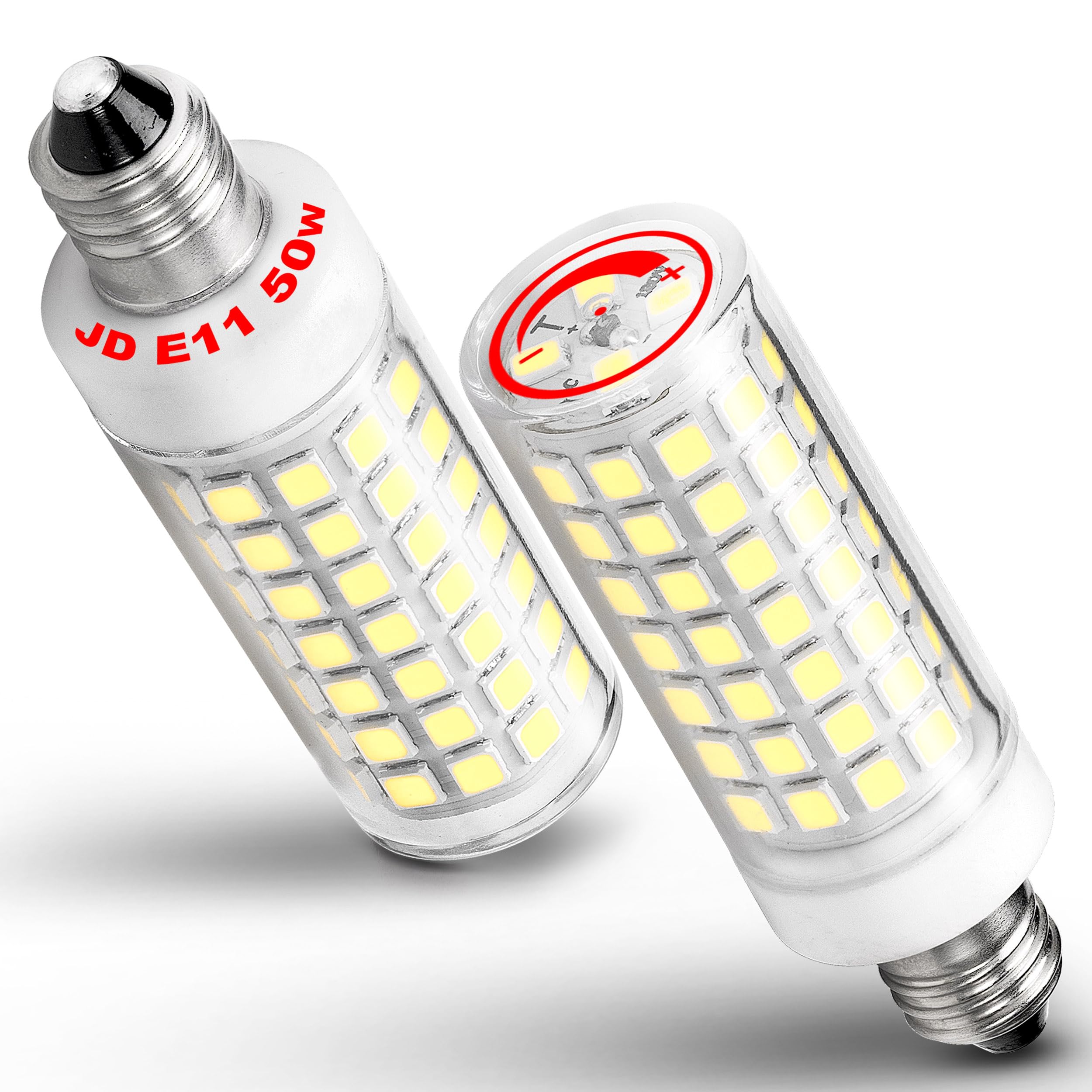 Ziomitus E11 Led Bulbs 50W Dimmable Equivalent T3 T4 Mini Base JDE11 Bulb  6000K Daylight Bright White 6W 500 lm E11 Bulb for Candelabra Ceiling Fan  Chandeliers  Table Lamps  Cabinet Lighting 2Pack