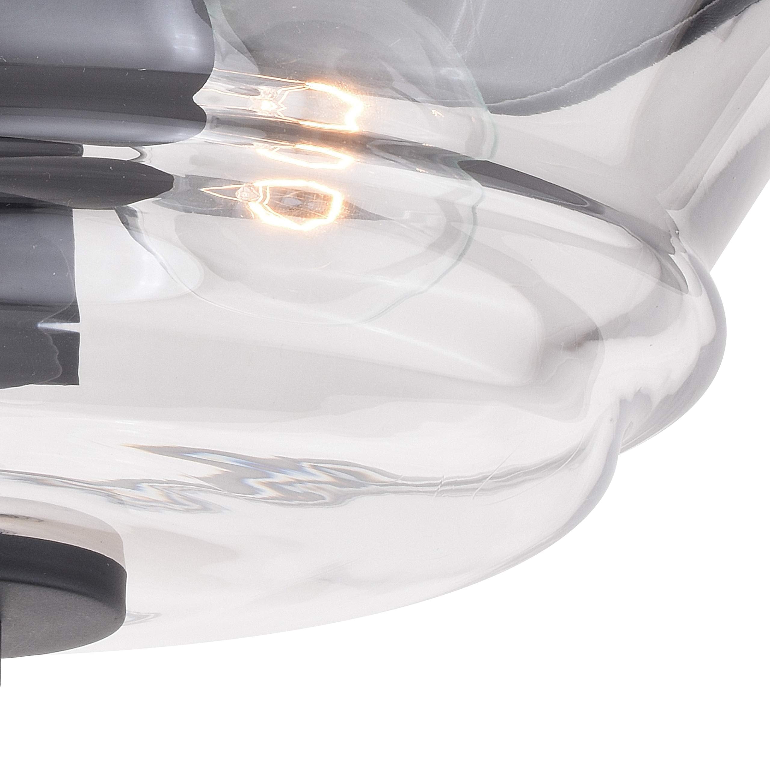 VAXCEL Toledo Flush Mount Ceiling Light Fixture, 13-in, Matte Black, Clear Glass, Model C0232