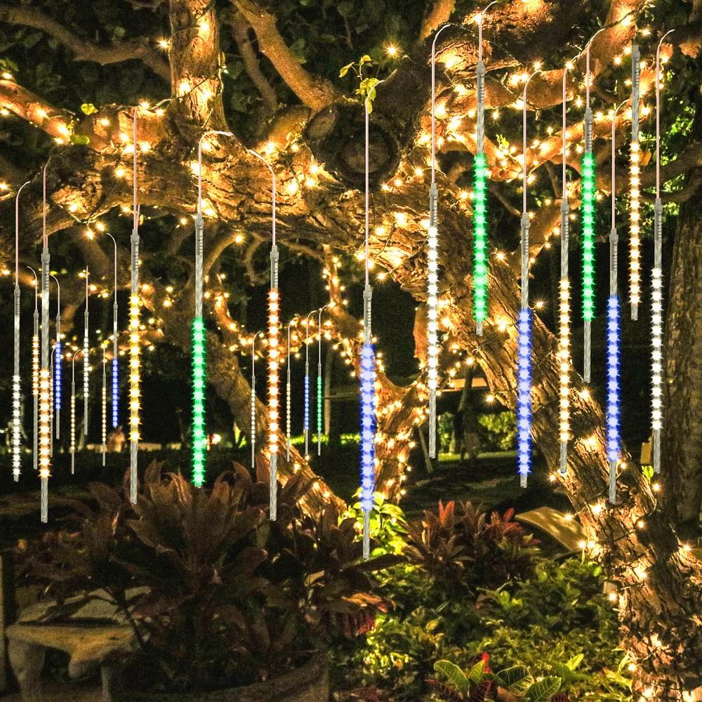 BlueFire Meteor Shower Lights, 10 Tubes 540 LEDs, 19.68 Inch, Waterproof, Multicolor, Model D012C50-BF-123, Outdoor Christmas Decoration