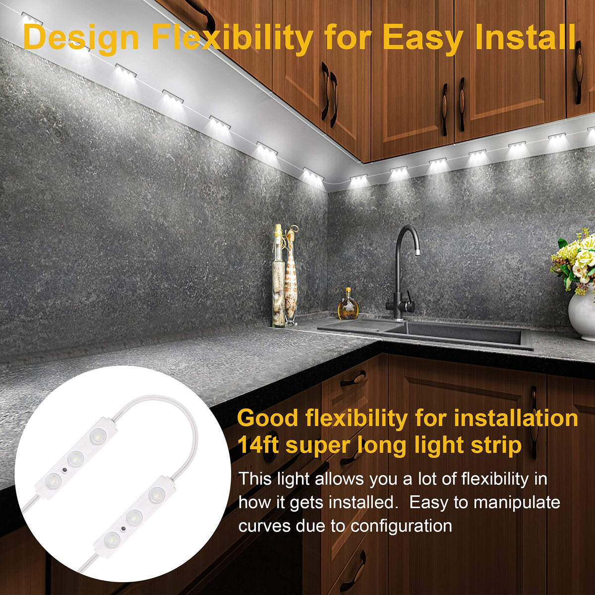 Led Light String Showcase Flexible Jewelry Showcase Lights Kit, 14FT Adhesive Led Light for ...
