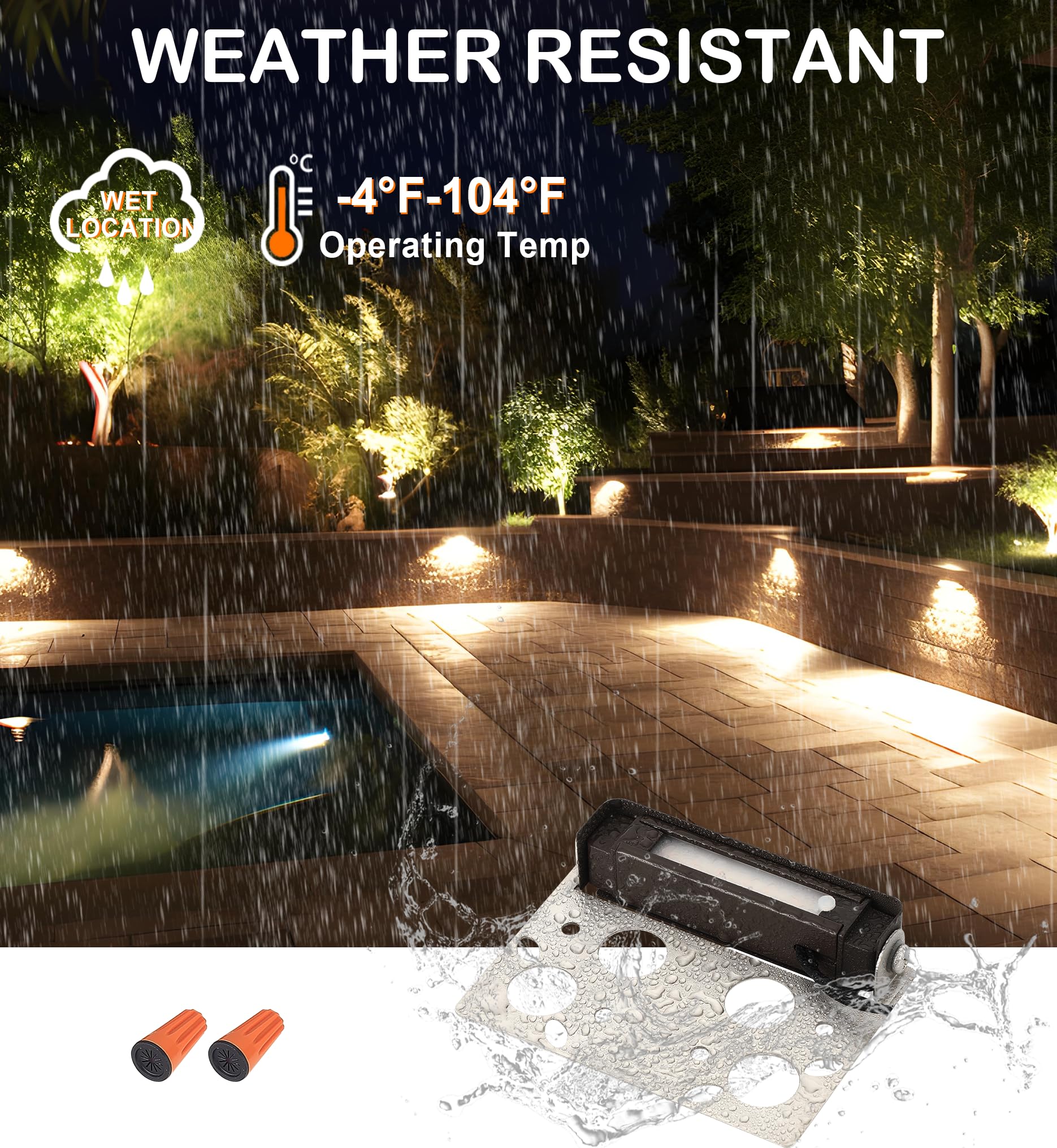 Cloudy Bay [8 Pack] 4 Inch 3W 5Cct Hardscape Paver Light,Retainng Wall Lights Outdoor,Ip65 Waterproof,2700K/3000K/3500K/4000K/50