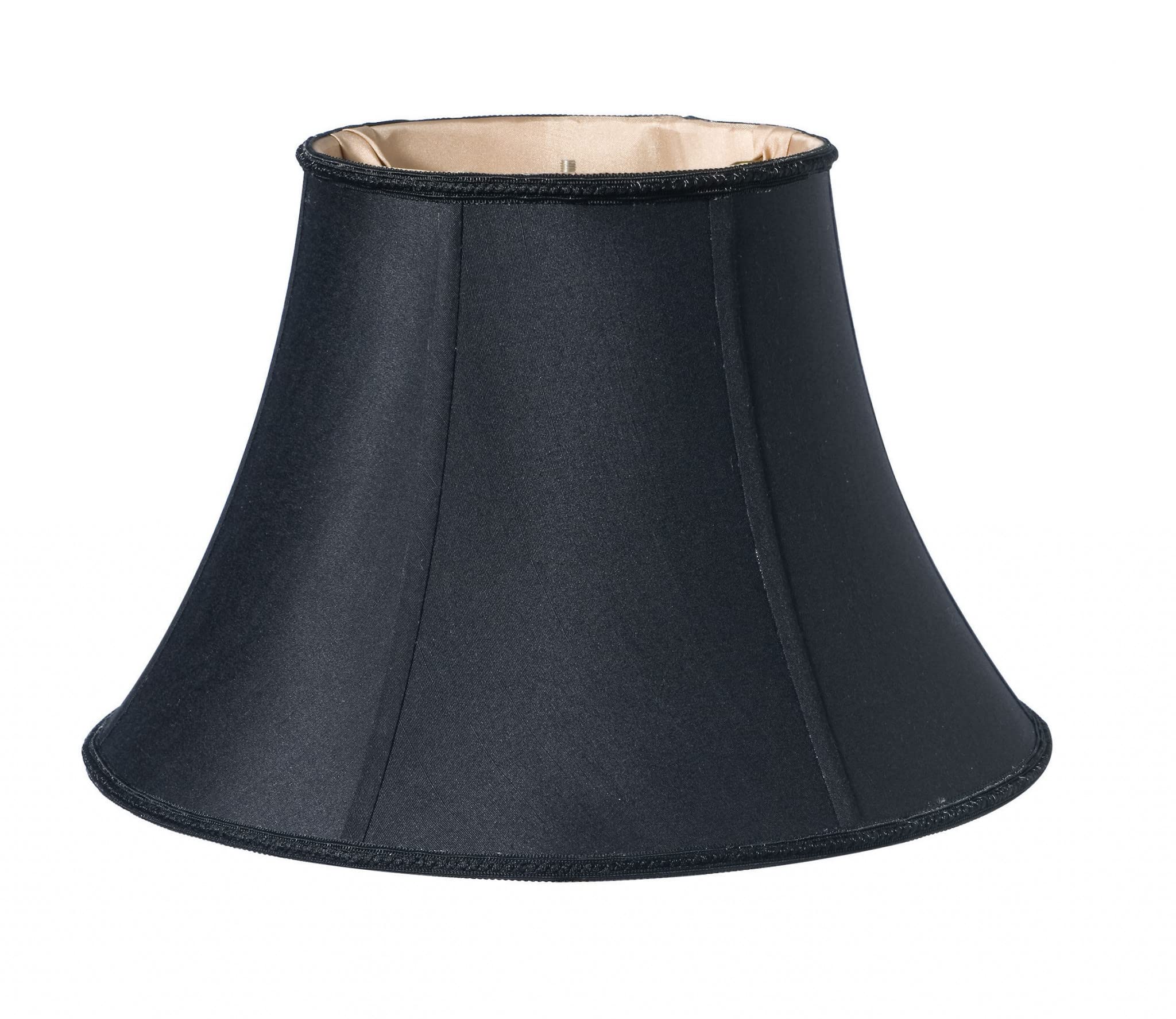 New 10'' Black With Bronze Lining Slanted Oval Paperback Shantung Lampshade