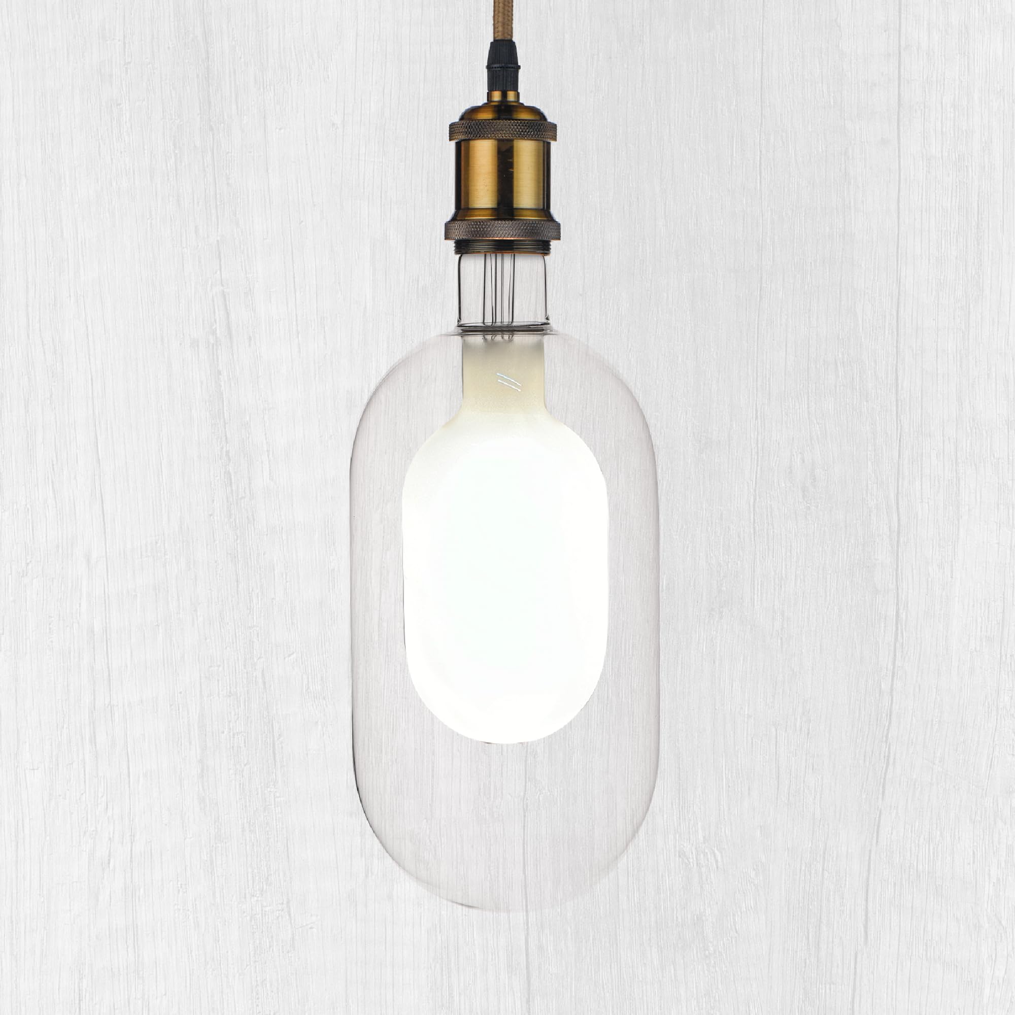 Whfialux Oversized Decorative Led Light Bulbs Giant Vintage Edison Light Bulb T40(T125) Huge T Type Bulbs Pendant Lighting Clear Glass 2700K Warm White 6W Dimmable 200Lm(25W Eq.) E26 Base (T125Clear)