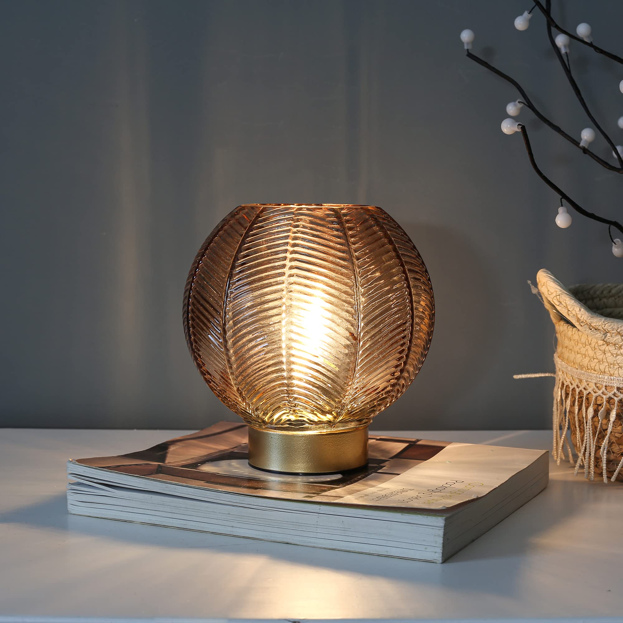 Lusharbor Battery Operated Lamp With Timer, Cordless Table Lamps With Led Bulb, Battery Powered Lamp Nightlight, Small Table Lam