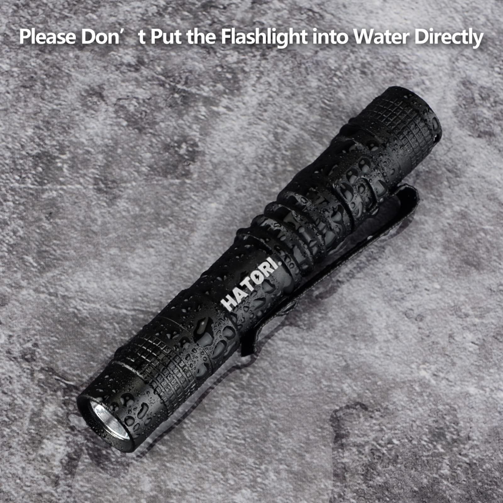 HATORI LED Mini Flashlight - 4 Pack Tactical High Lumens Pen Light, 3.55-Inch, Black, Aluminum - Ideal for Camping & Emergency