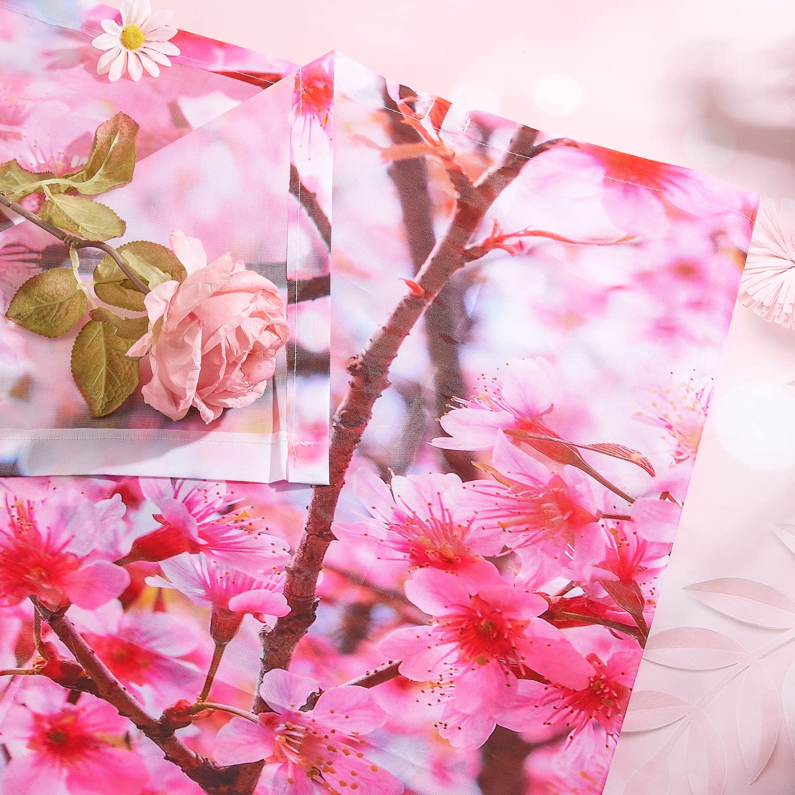 Hortsun Fluorescent Light Covers 4 Pack Magnetic Ceiling Shade Filters 4x2 Feet Cherry Blossoms