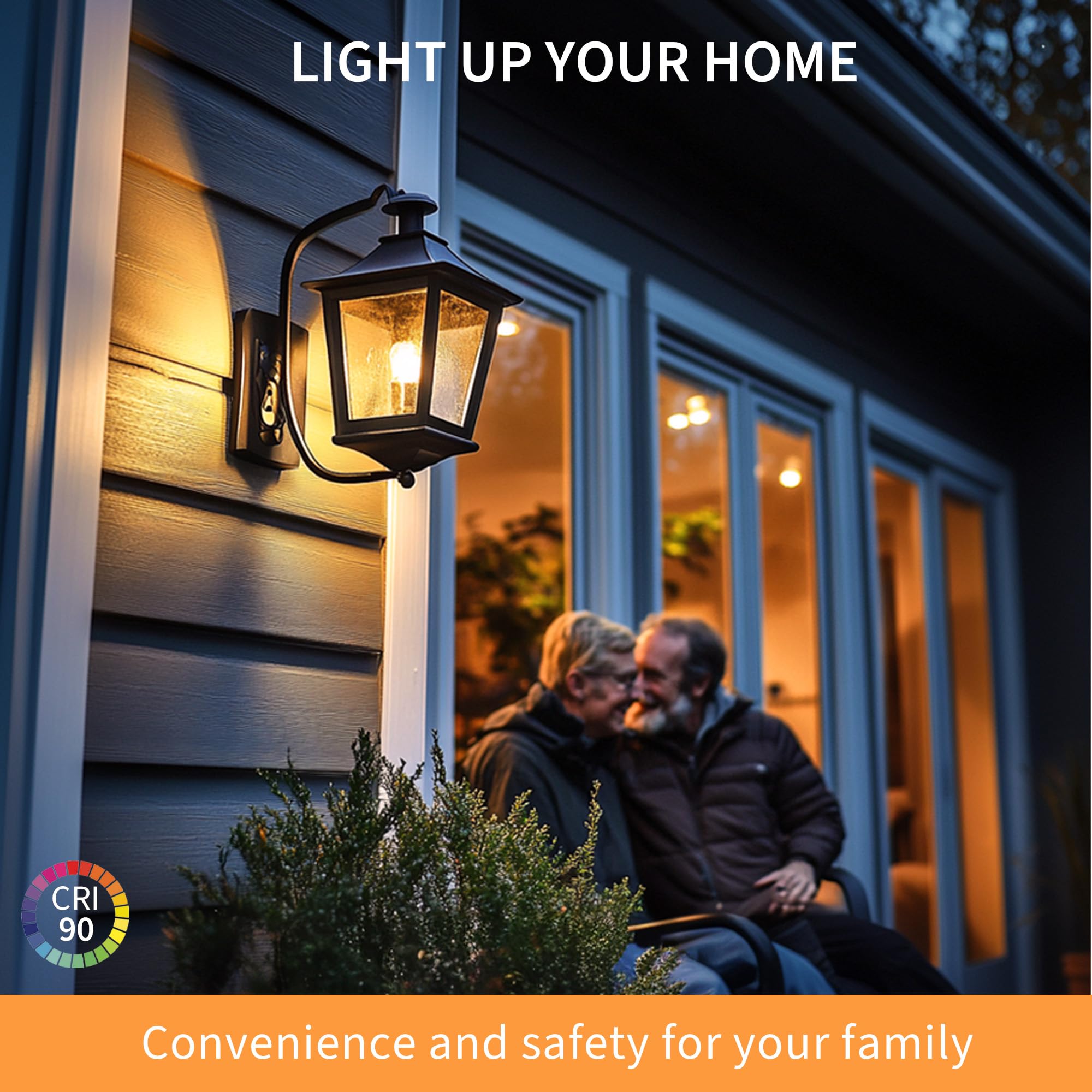 ALAMPEVER A19 LED Outdoor Light Bulb, 1400LM, 8W, 2700K Soft White, 4-Pack, E26 Base, Non-Dimmable,