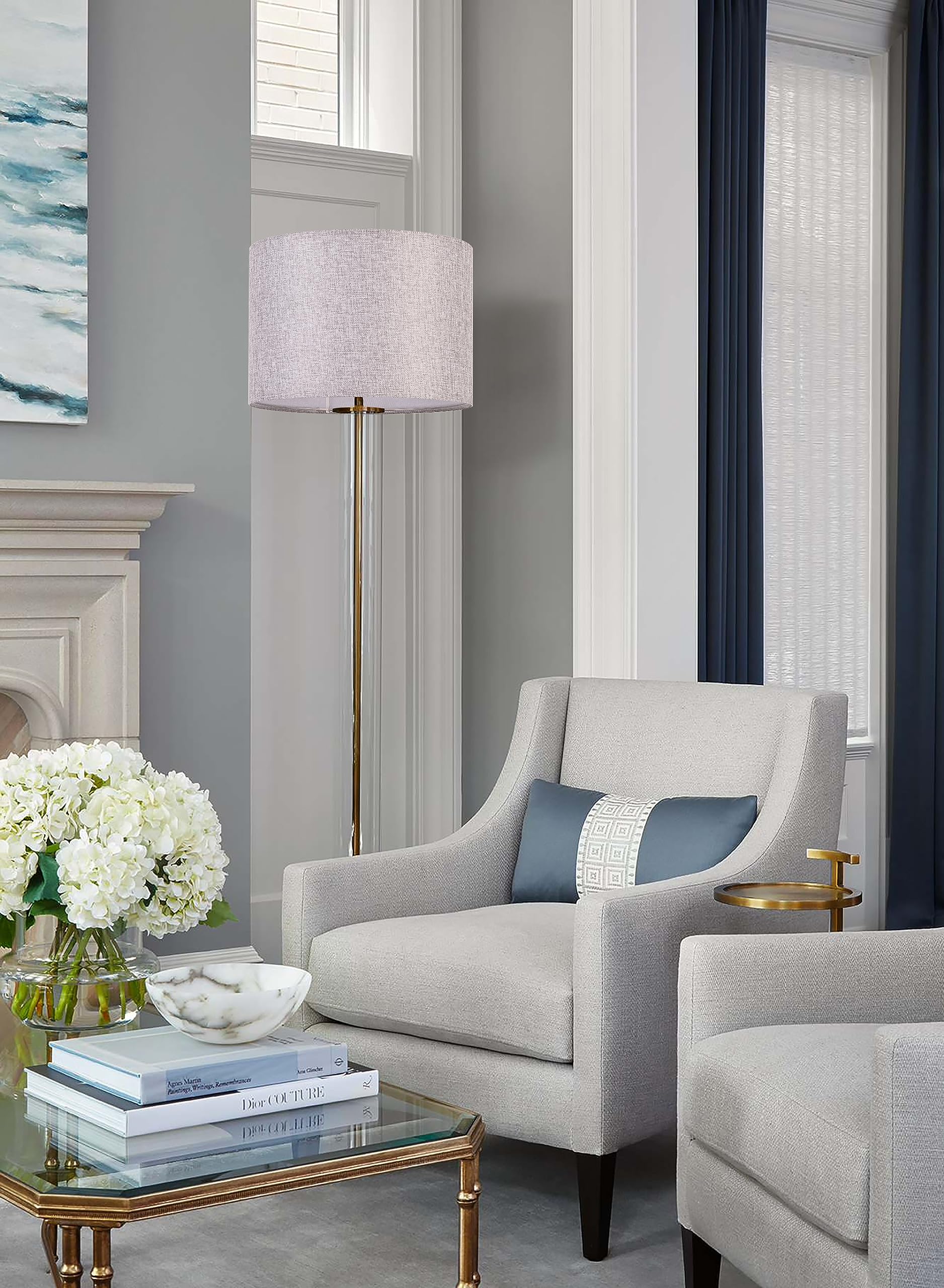 Wellmet 16x16x12 Assembly Required Lampshade for Table Lamp, Bedside Lamp, Floor Lamp, Fabric Drum Lampshade Classic Modern Styl