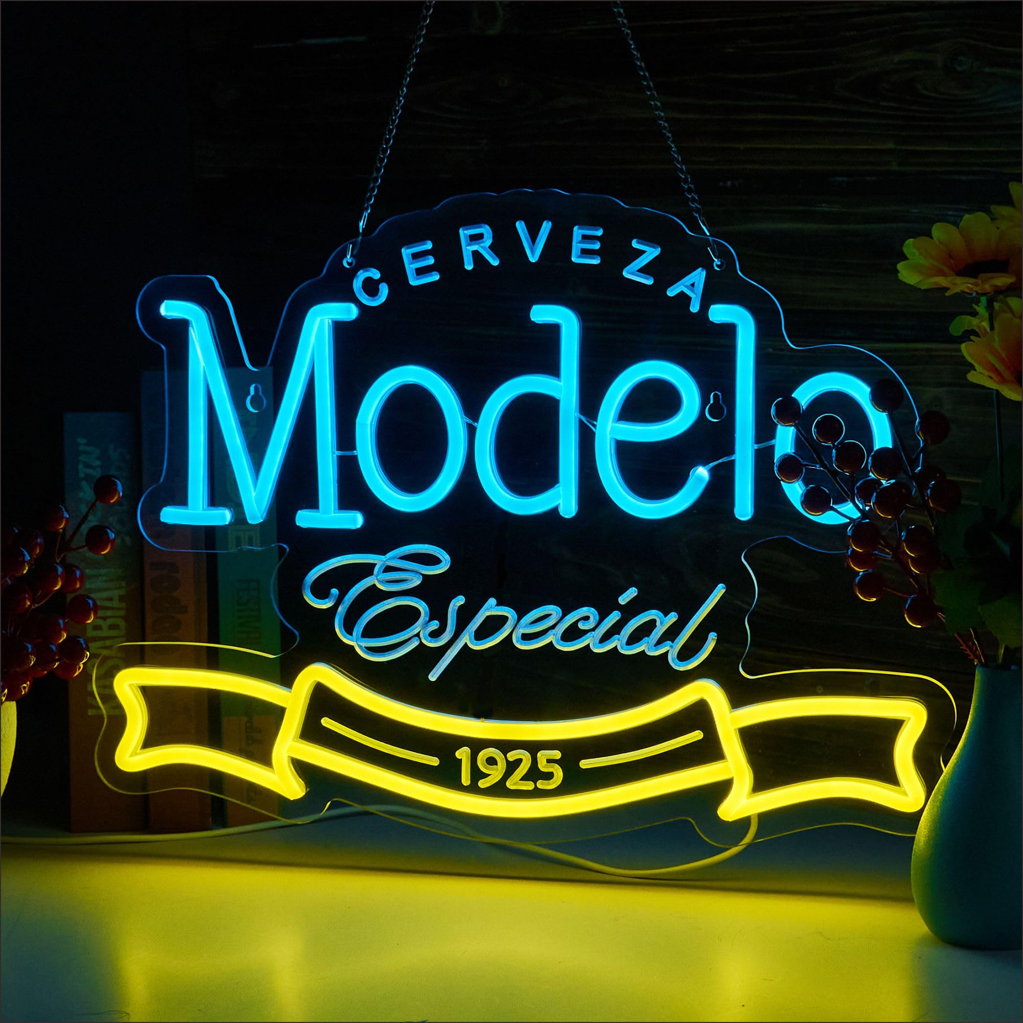Model Neon Sign for Wall Decor, Beer Bar LED Lights Signs Sign for Bar Man Cave Bedroom Home Bar Shop Pub Bistro Party Hotel Game Room Decor Gifts, USB Powered