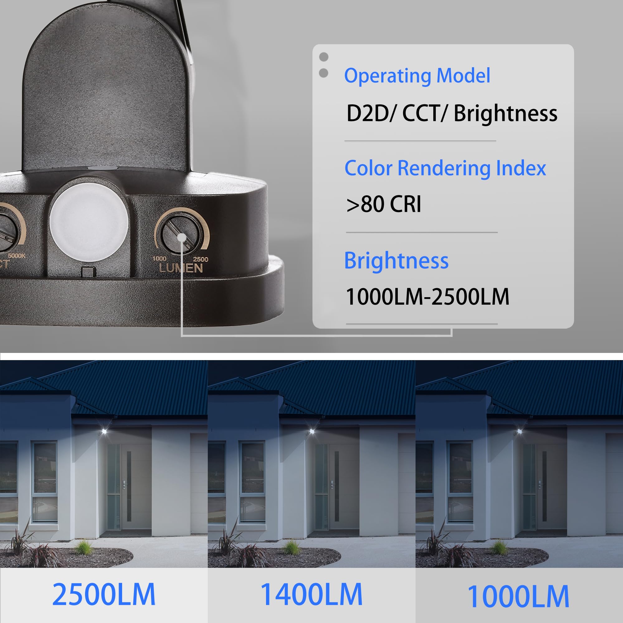 AWSENS 26W LED Flood Light Fixture, Dusk to Dawn Control, Water Resistant, Bronze, Model SL2181D-BZ