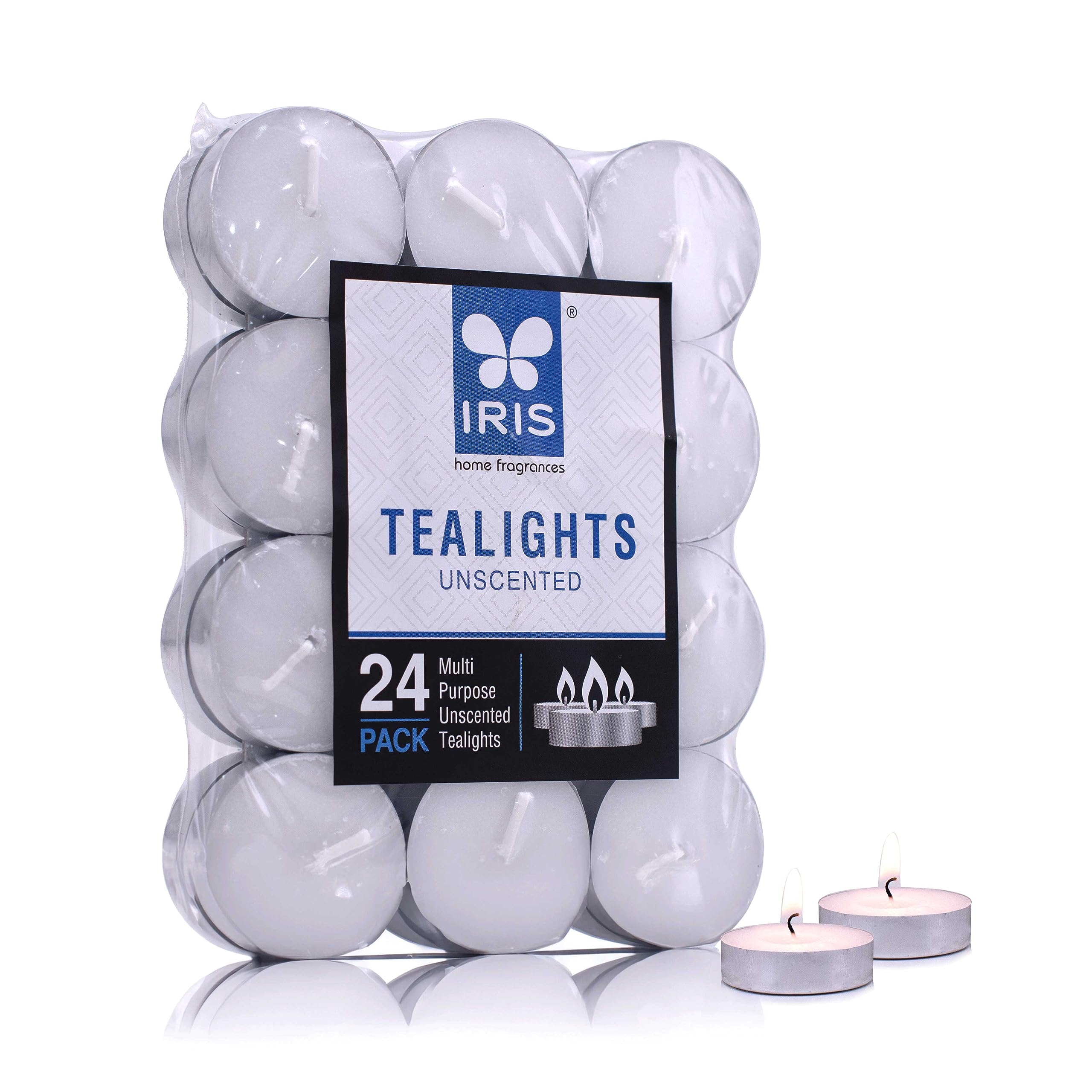 Iris Tealight Wax Candle Set with 2 and Half Hours Burning time,9gm Each Tea Lights