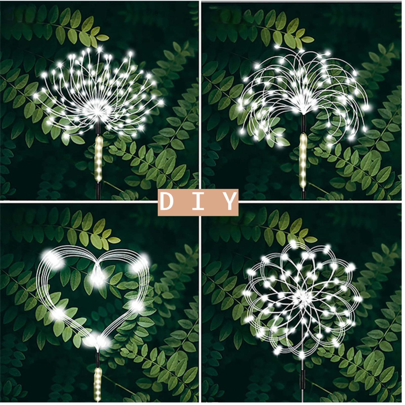 Garden Decor Solar Lights Outdoor 155Led 8 Lighting Modes Pole Light Waterproof White Solar Garden Lights For Christmas  Halloween Decoration Yard  Patio  Porch Flower Pot Pathway (2Pack)