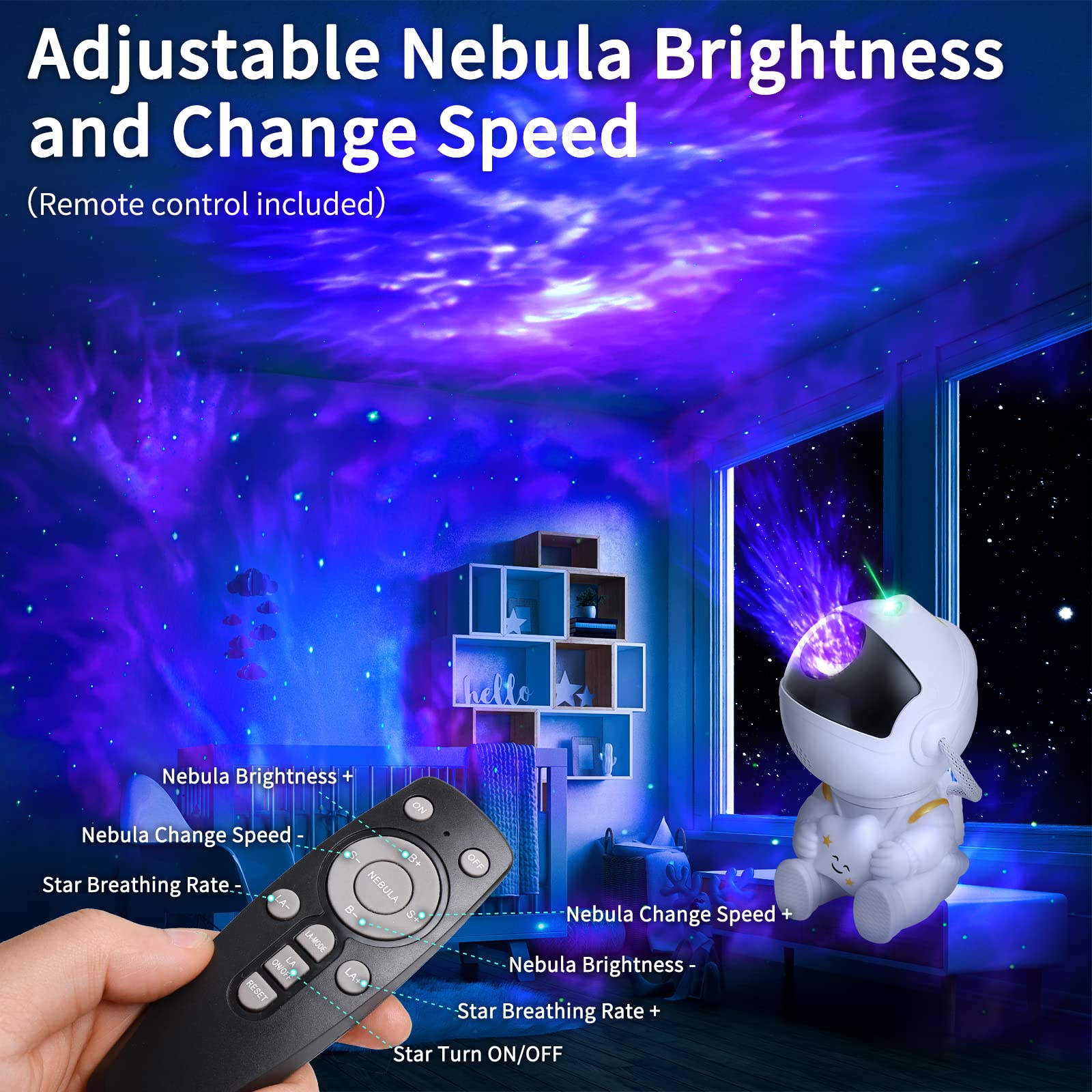 Muaosky Galaxy Projector Multiple Nebula Modes, Star Projector Galaxy Light With Remote Control, Galaxy Light Projector For Bedroom, Astronaut Projector For Kids, Ceiling, Room Decor, Party, White