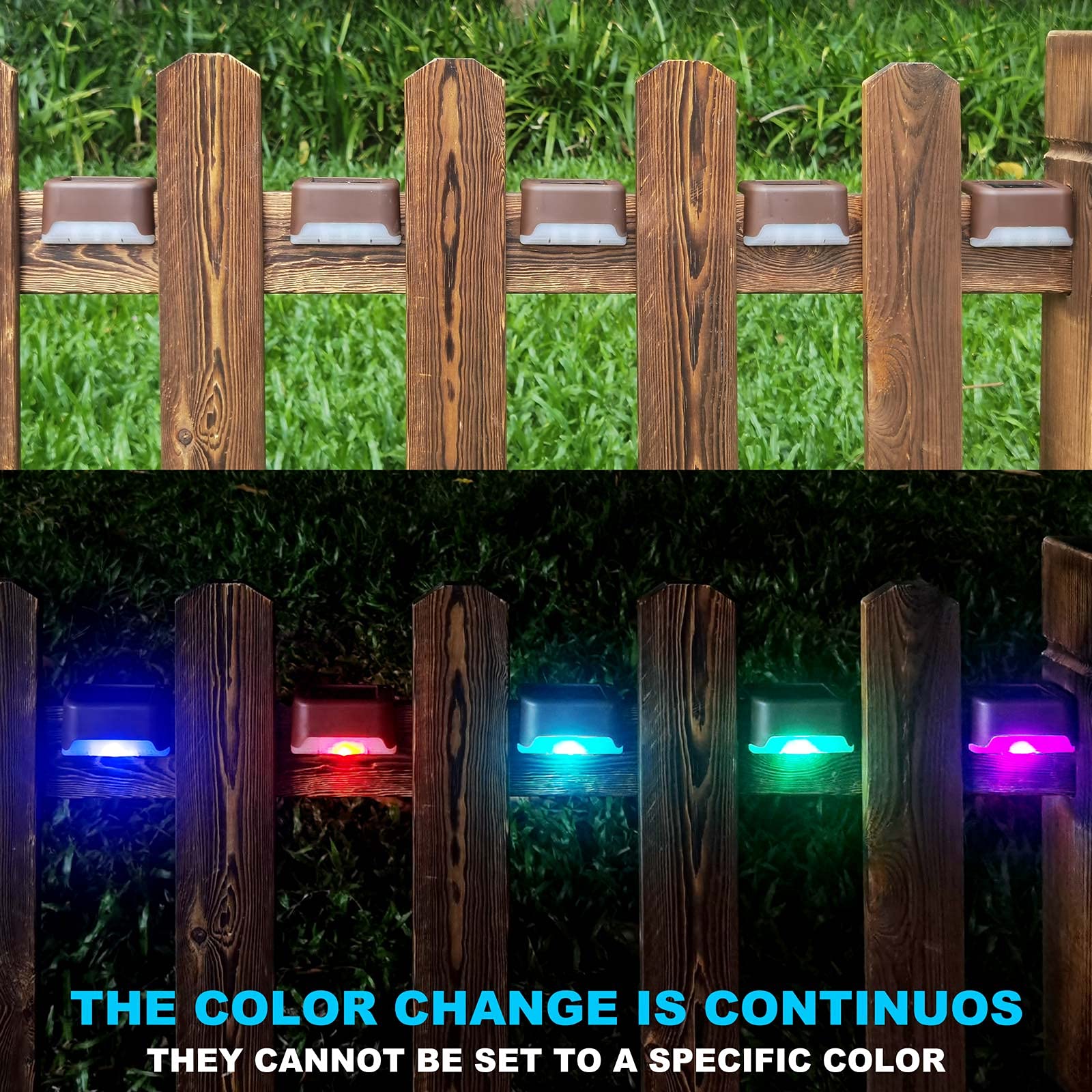 DenicMic 16 Pack Waterproof LED Solar Step Lights - Multicolor Outdoor Decoration for Decks, Stairs & Patios (Model CL-STEP01)