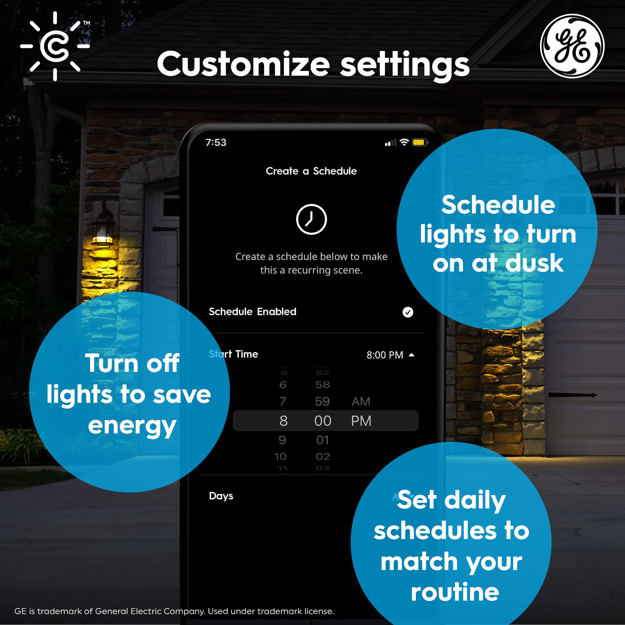 Ge Cync Smart Led Light Bulbs, Color Changing Lights, Bluetooth And Wi-Fi Lights,Compatible With Alexa And Google Home, Par38 Ou