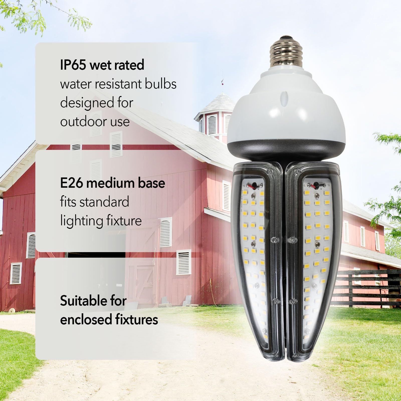High-Lumen Led Bulbs, Energy Efficient, Easy To Install, Garage, Workshop, Basement (4,500 Lumen Led Bulb, 40W, High-Lumen Wet R