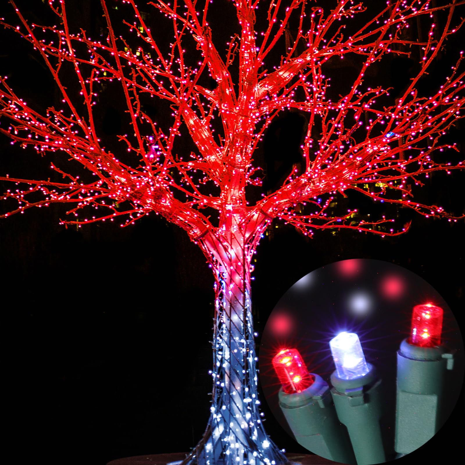 Lamphome 100 Count Red And White - String Lights - 21.6Ft Led Christmas Lights, Mini Led Lights For Indoor Outdoor Home Holiday Party Wedding Independence Day Decoration