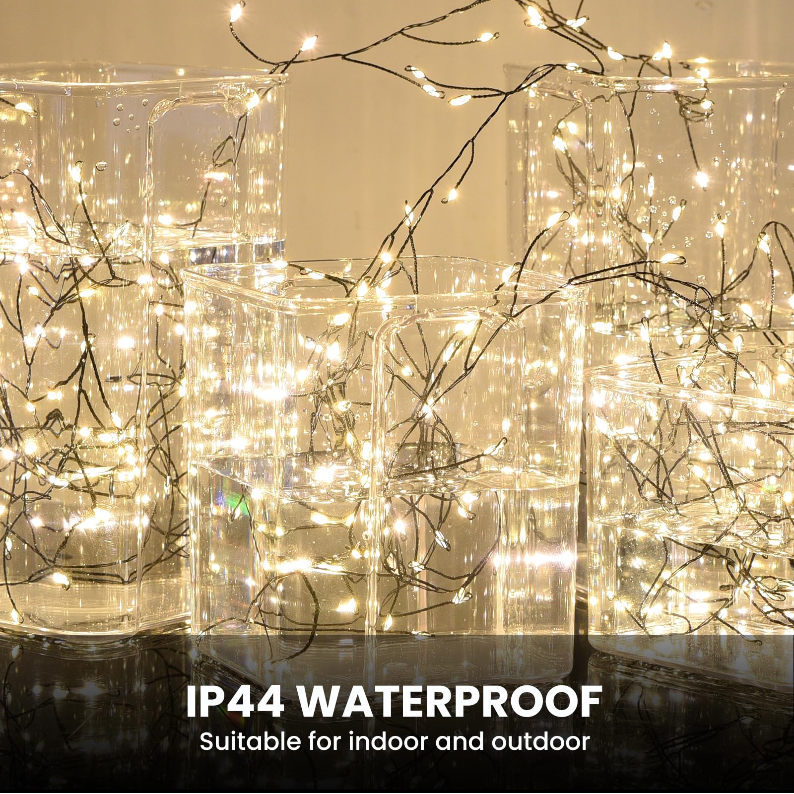Dailyart Fairy Lights Plug In  1000 Led Twinkle String Light With Remote 75Ft Waterproof 8 Modes Warm Cluster Lights With Timer For Bedroom Wreath Window Wedding Christmas Tree Decoration Black Wire