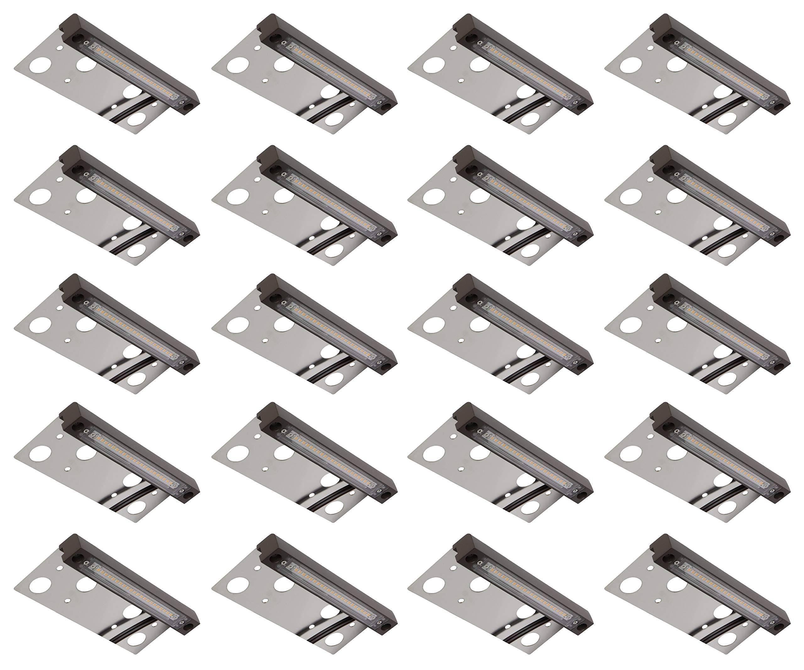 20-Pack GKOLED Hardscape Light, Paver Wall Light, 6.8 Inches Long, Integrated 4W 2700K LED Light Source, LED Step Light, Solid P