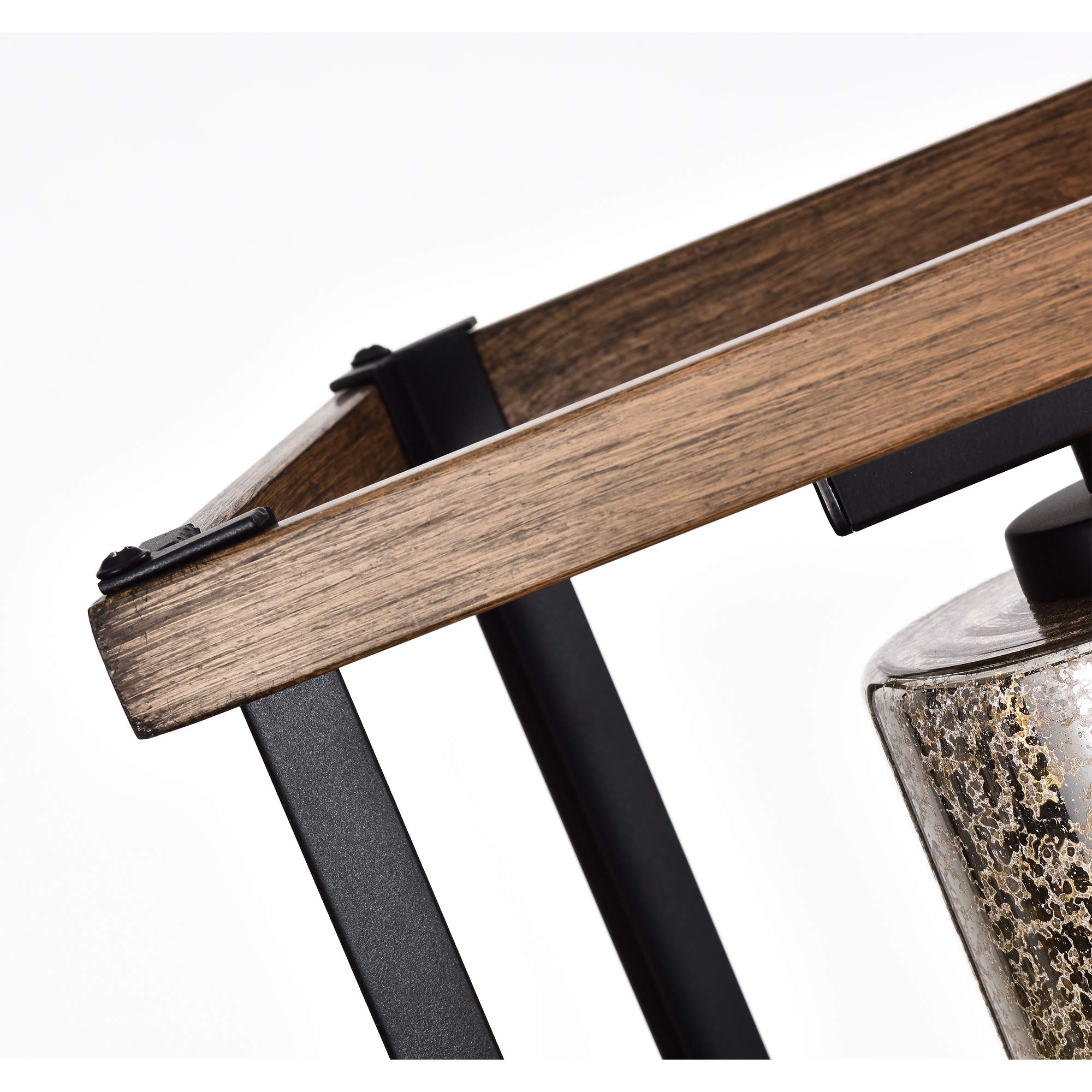 Desaki Matte Black 5-Light Chandelier, Imitation Wood Grain, Metal, 40.35&quot;L X 7.87