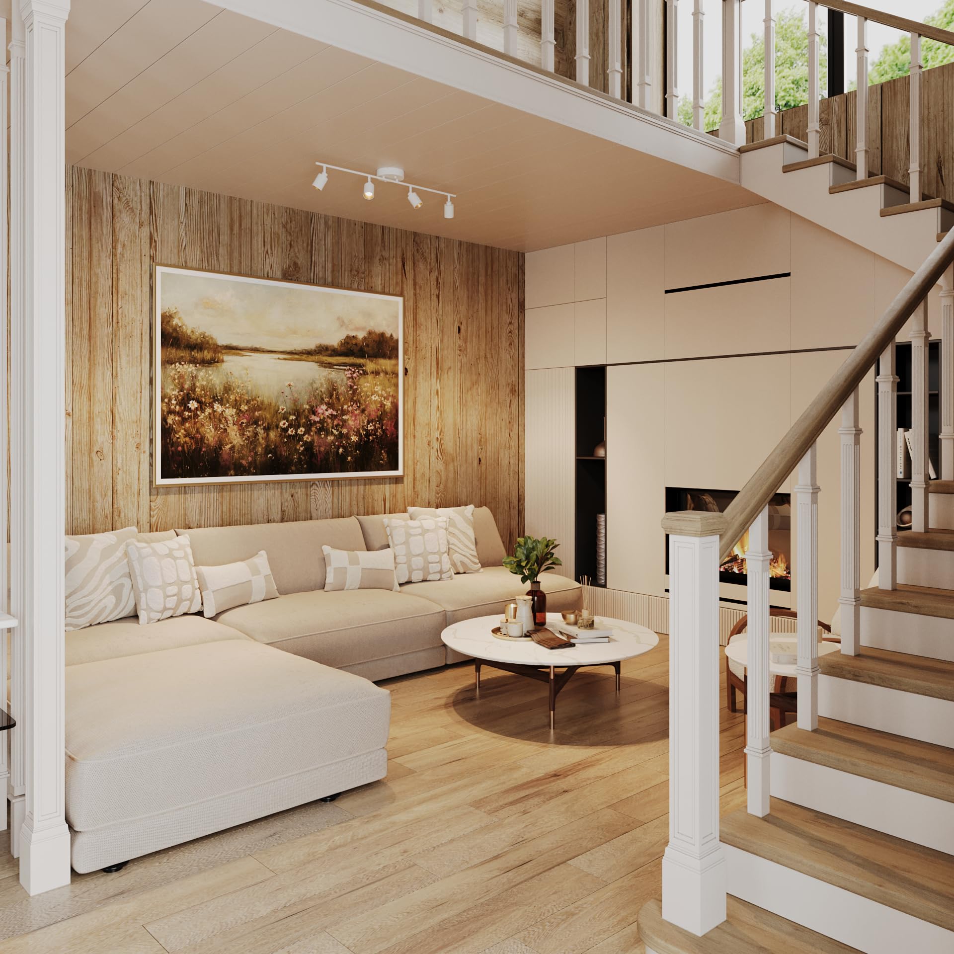 Shura White 4-Light Track Light With Adjustable Heads, Integrated Led Bulbs, 3 Ft. Track Lighting Kit Ceiling Light, 3000K, 2240