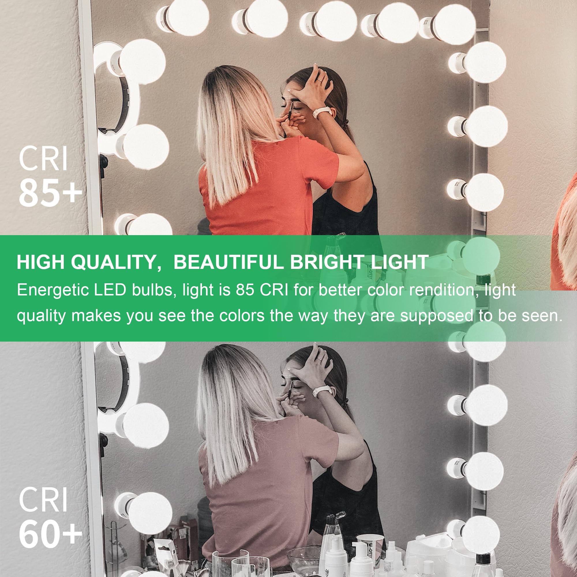 Honesorn 4 Pack G25 Led Globe Bulbs, 60W Equivalent, 4000K Natural Daylight White, E26 Base For Bathroom Vanity Over Mirror, 120