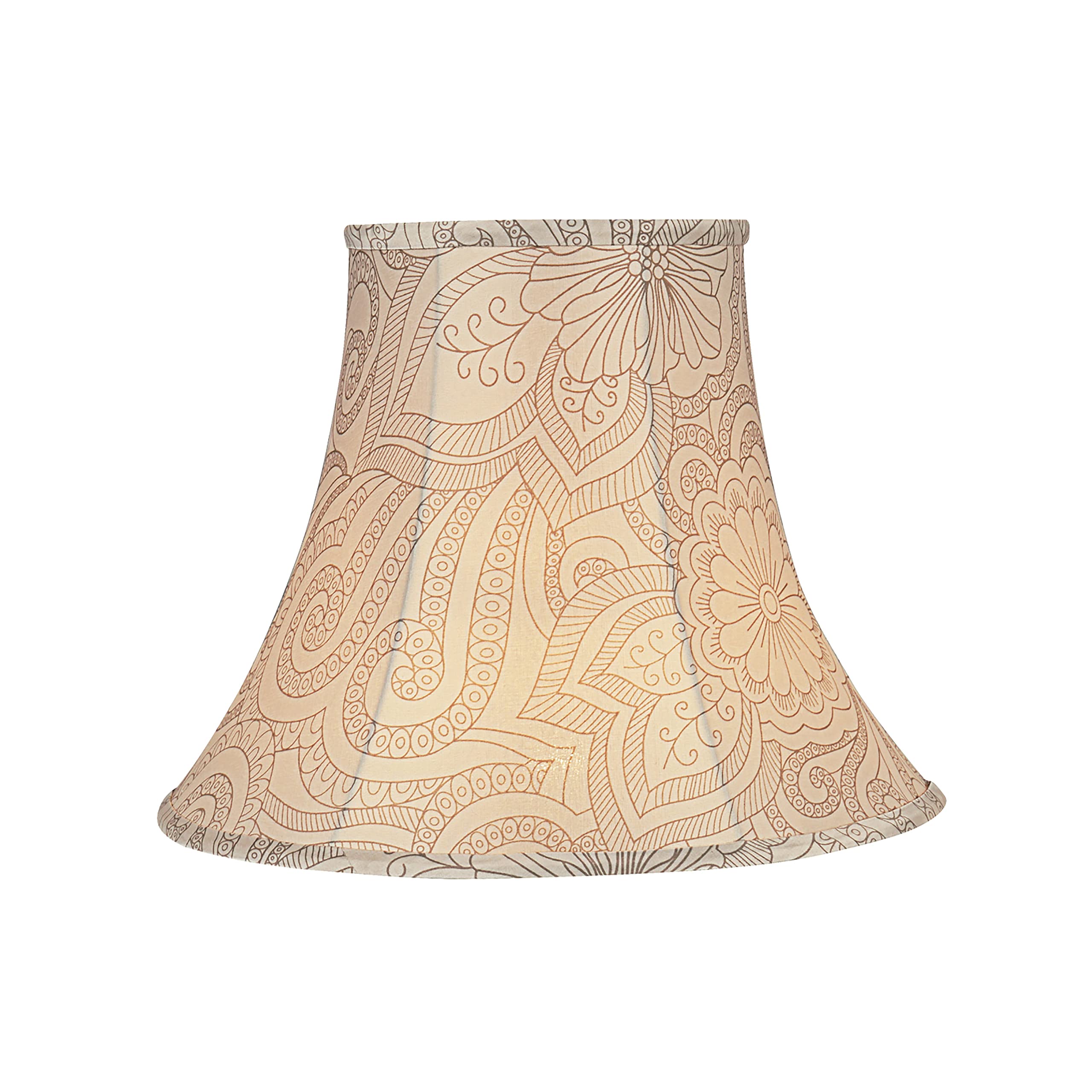 Aspen Creative 58055 Transitional Bell Shape Uno Construction Lamp Shade In White & Grey, 14&quot; Wide (7&quot; X 14&quot; X 11&quot;)