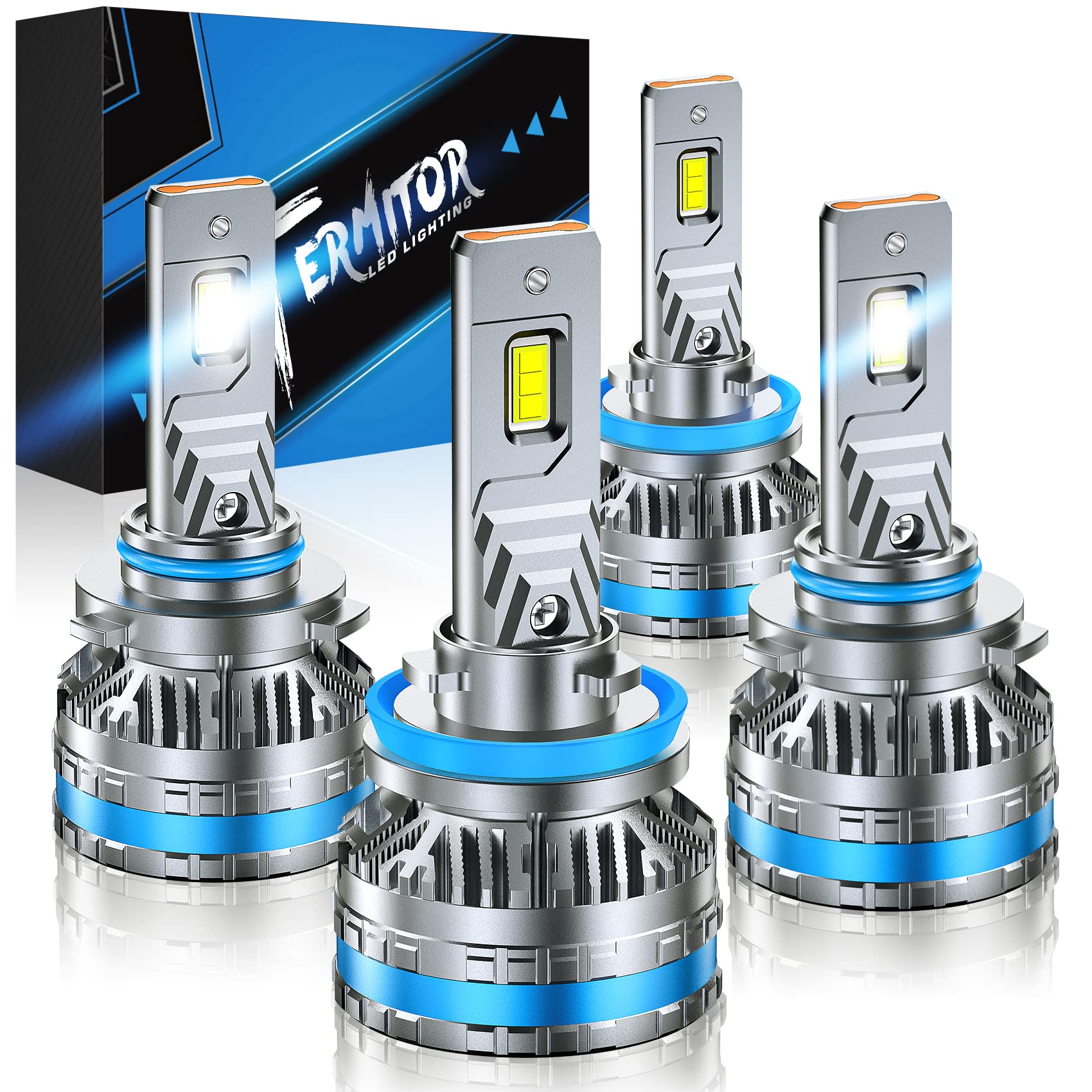 FAHREN H11 9005 Fog Light Bulb Combos, 240W 11,000LM, 6500K Cool White, IP68 Waterproof, H11/H8/H9
