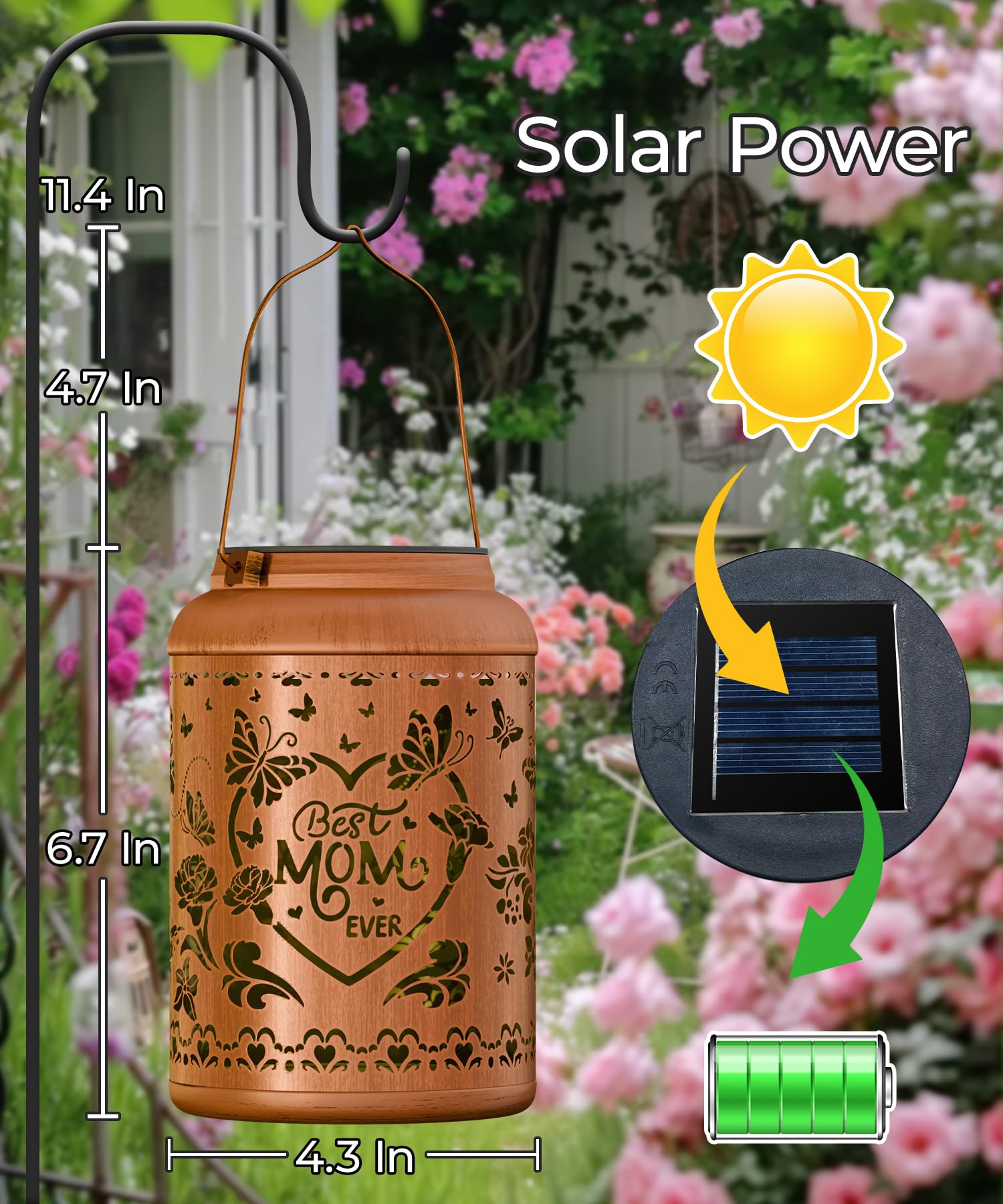 Christmas Stocking Stuffers For Women Solar Lanterns Outdoor Waterproof Decorative Light For Garden Patio Yard Gifts For Mom Grandma Women  MotherS Day Birthday