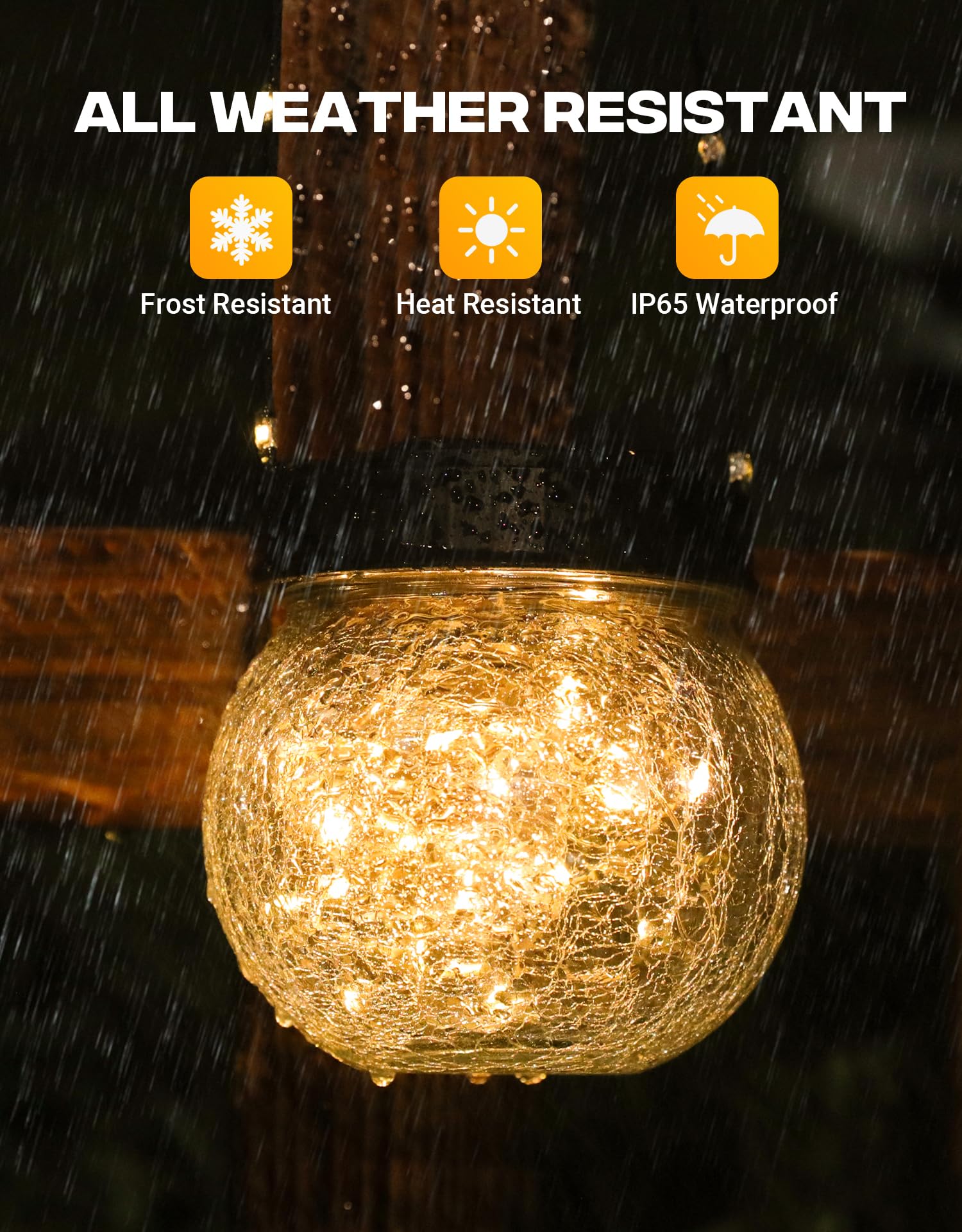 PARTPHONER Solar Lanterns 18-Pack,  ed Glass, Waterproof, Warm White Light, Model PASO052ABI, Outdoor Hanging Lights