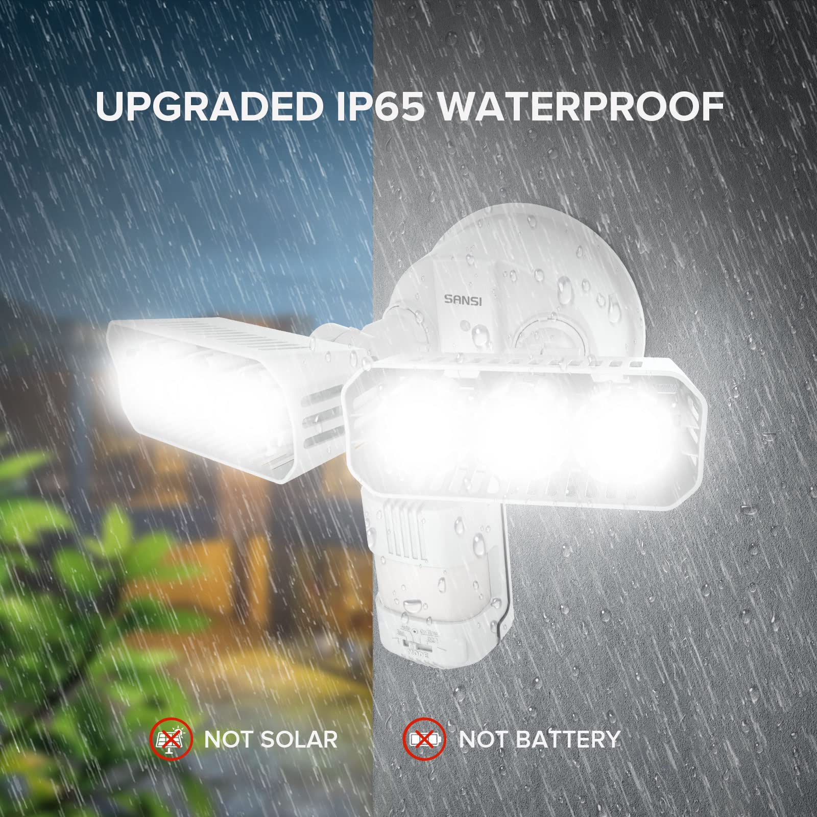 Sansi 38W 5000Lm Motion Sensor Outdoor Lights, Flood Lights Outdoor Detector With 4 Mode Adjustable, 500W Equiv 5000K Dusk To Da