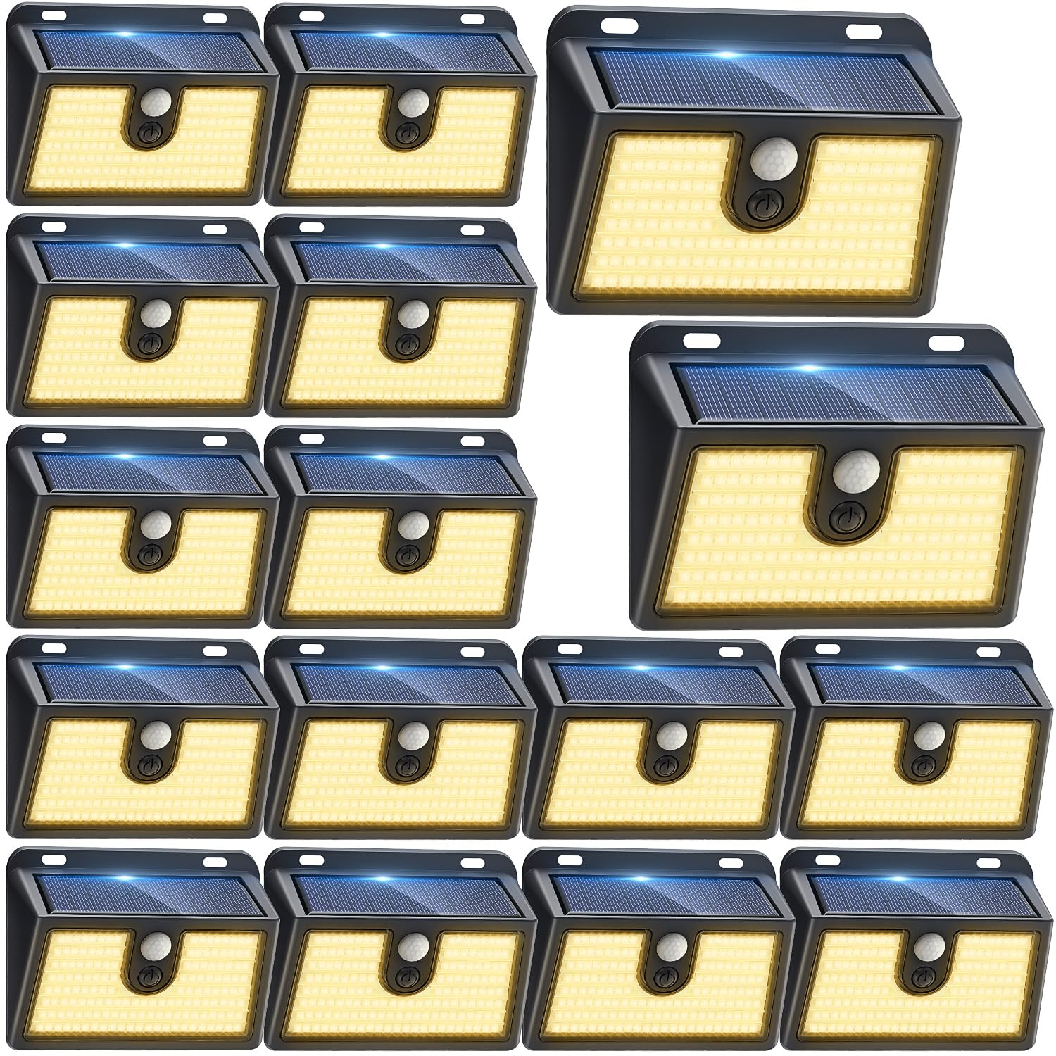 CLAONER Solar Motion Sensor Lights, 16 Pack, Warm White, Waterproof, 3 Lighting Modes, Model SL366AW