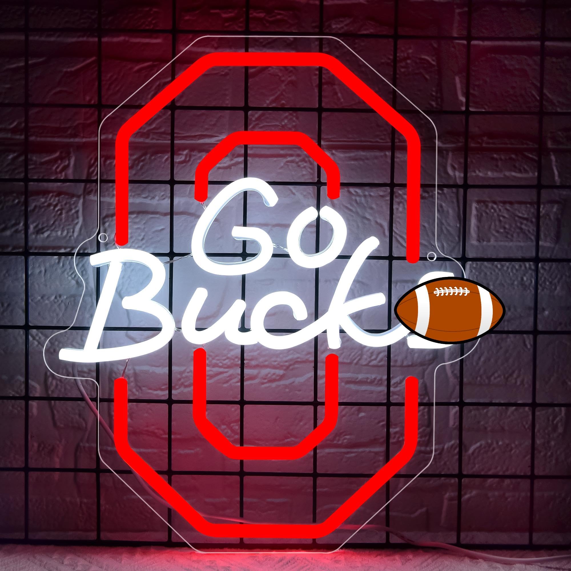 University Neon Sign for Wall Decor University Football Team Sign Neon light for Man Cave Birthday Gifts for Fans Dimmable Led S